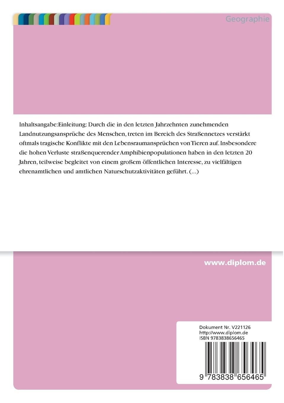 Rückseitencover Stationäre Amphibienschutzanlagen (ASA) als Naturschutzmaßnahme im Regierungsbezirk Leipzig