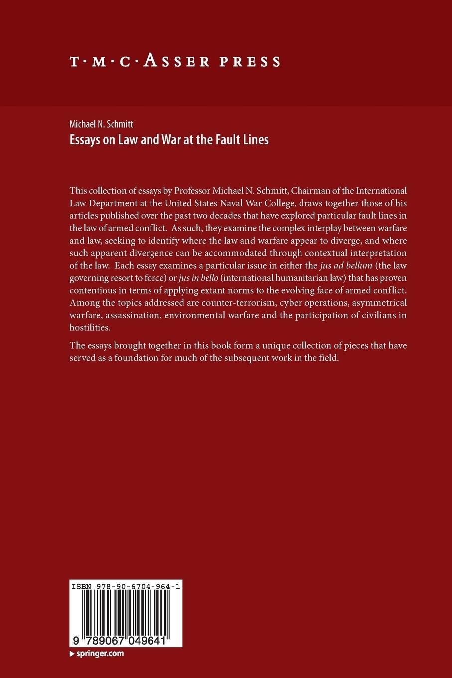 Rückseitencover Essays on Law and War at the Fault Lines