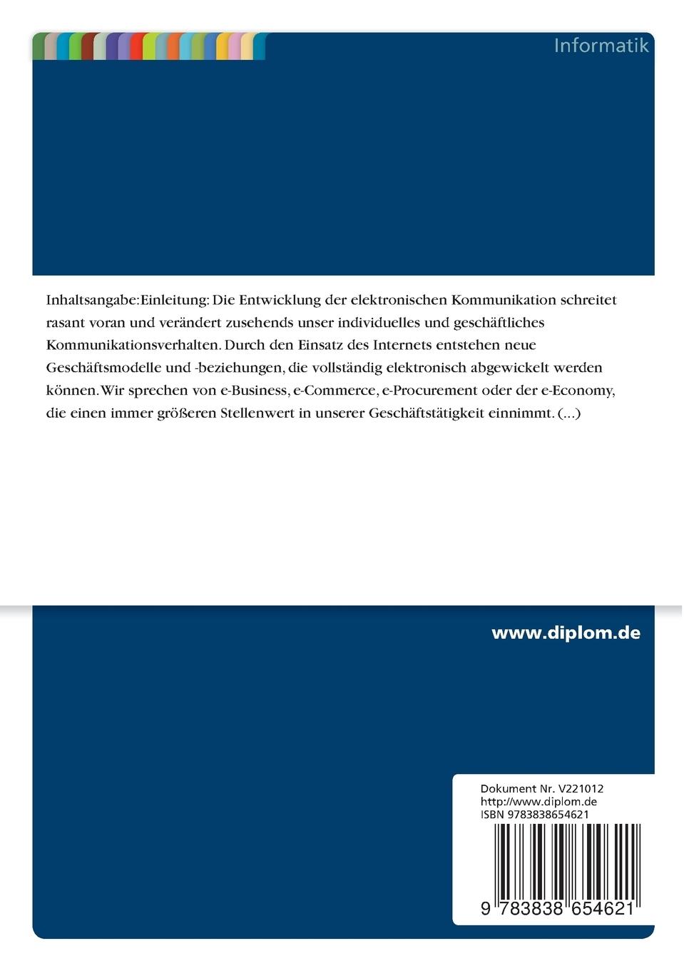 Rückseitencover Vom konventionellen zum internetbasierten Ausschreibungsprozess unter Nutzung von SAP EBP und SAP BW