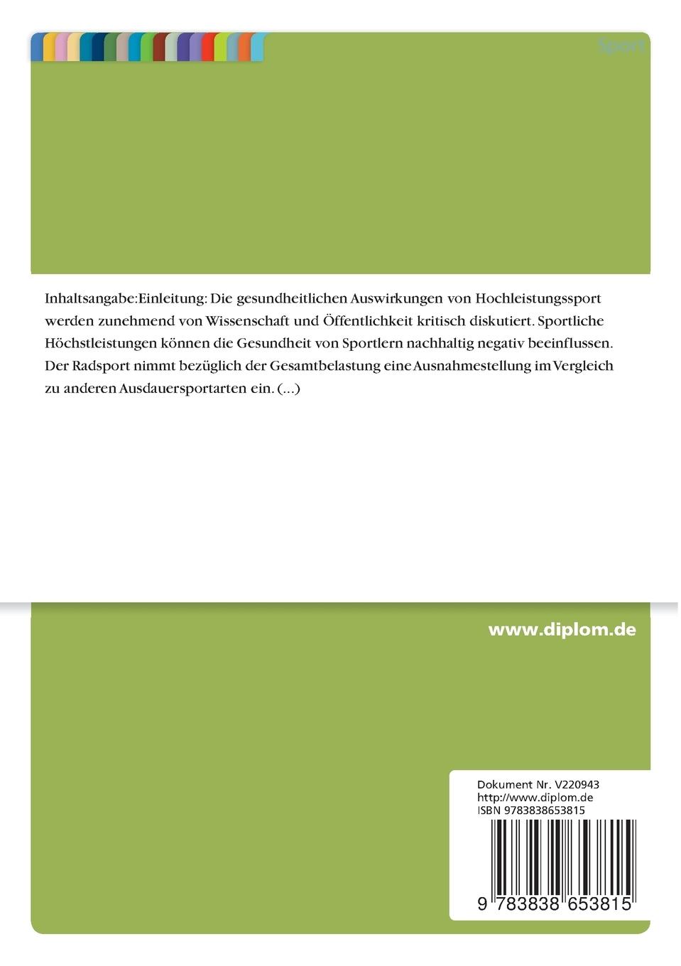 Rückseitencover Radsport und Immunsystem
