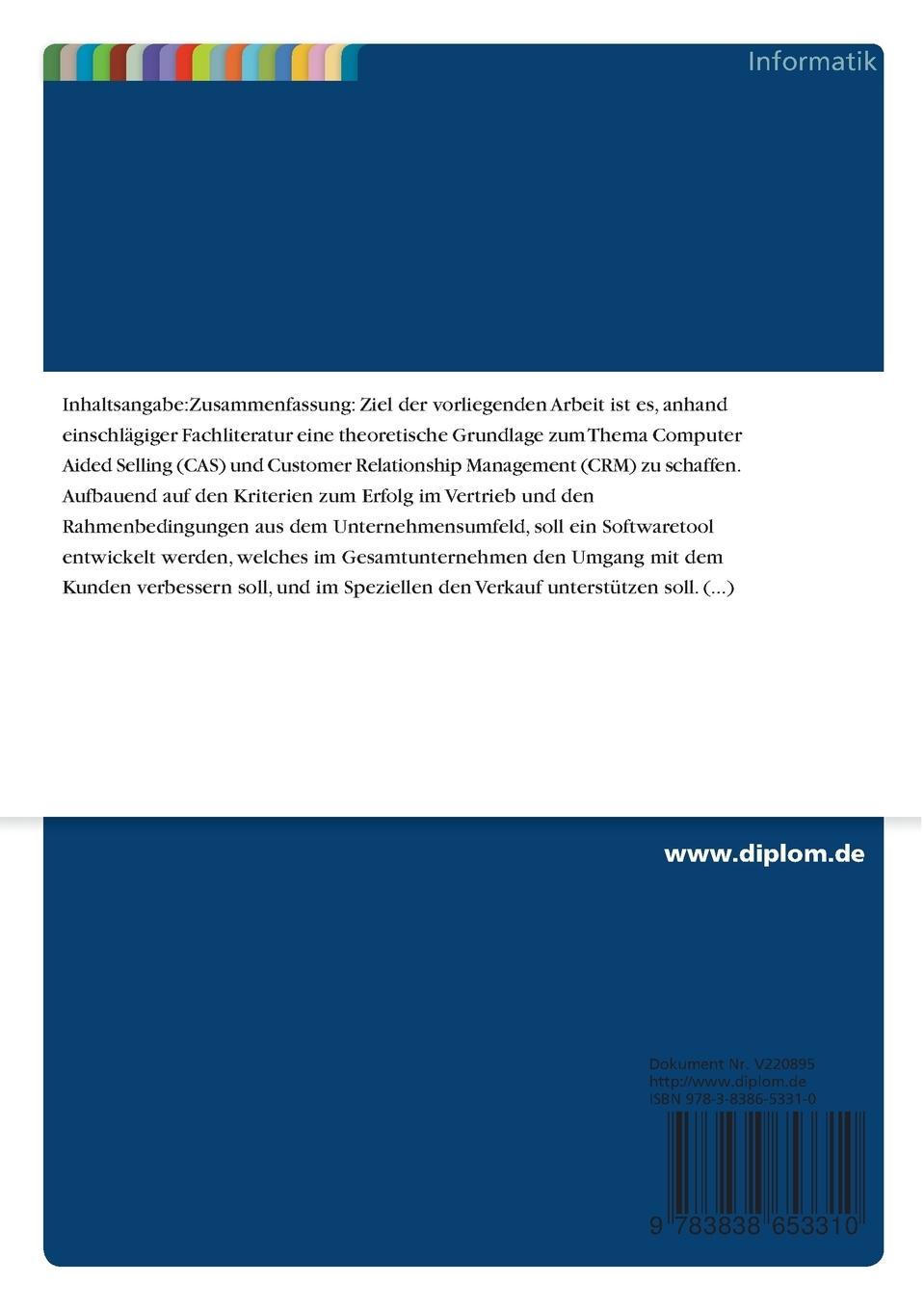 Rückseitencover Computer Aided Selling für ein projektorientiertes, mittelständisches Unternehmen