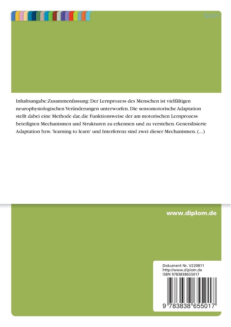 Rückseitencover Generalisierte Adaption und Interferenz