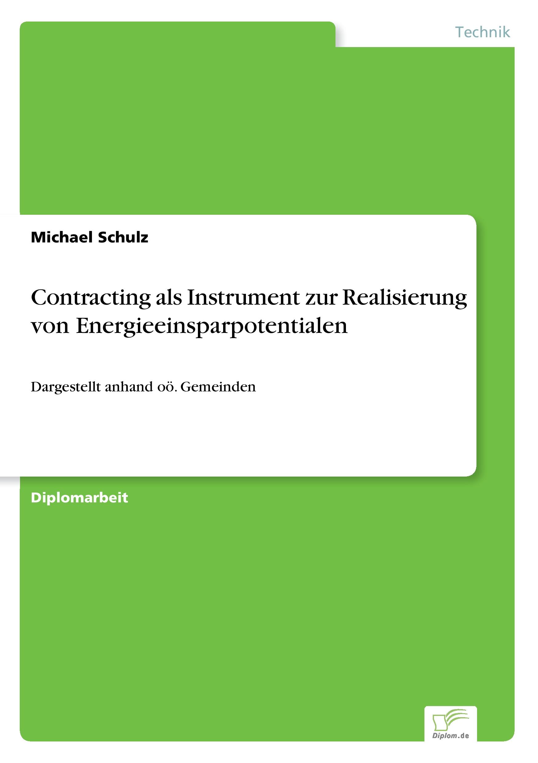 Vorderes Coverbild Contracting als Instrument zur Realisierung von Energieeinsparpotentialen