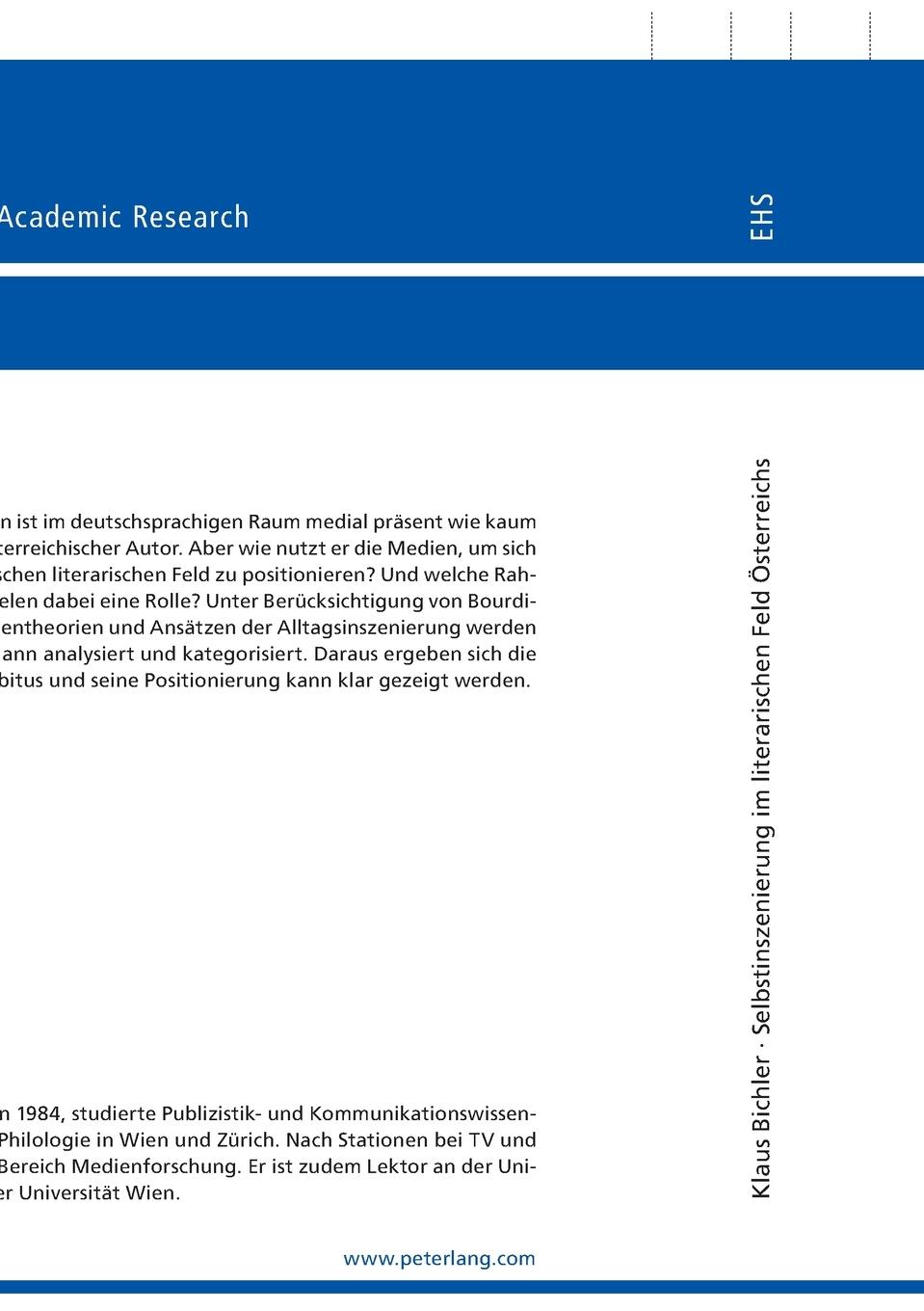 Rückseitencover Selbstinszenierung im literarischen Feld Österreichs