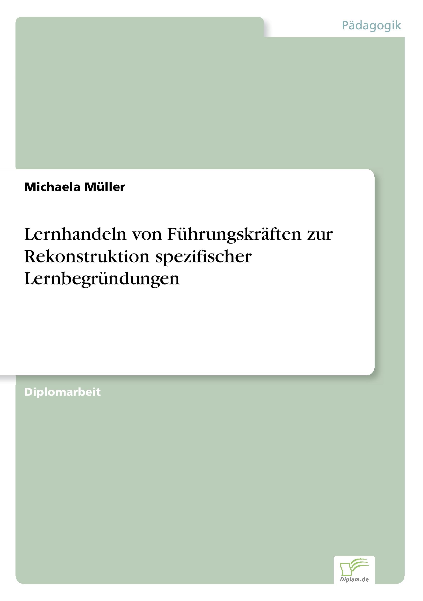 Vorderes Coverbild Lernhandeln von Führungskräften zur Rekonstruktion spezifischer Lernbegründungen
