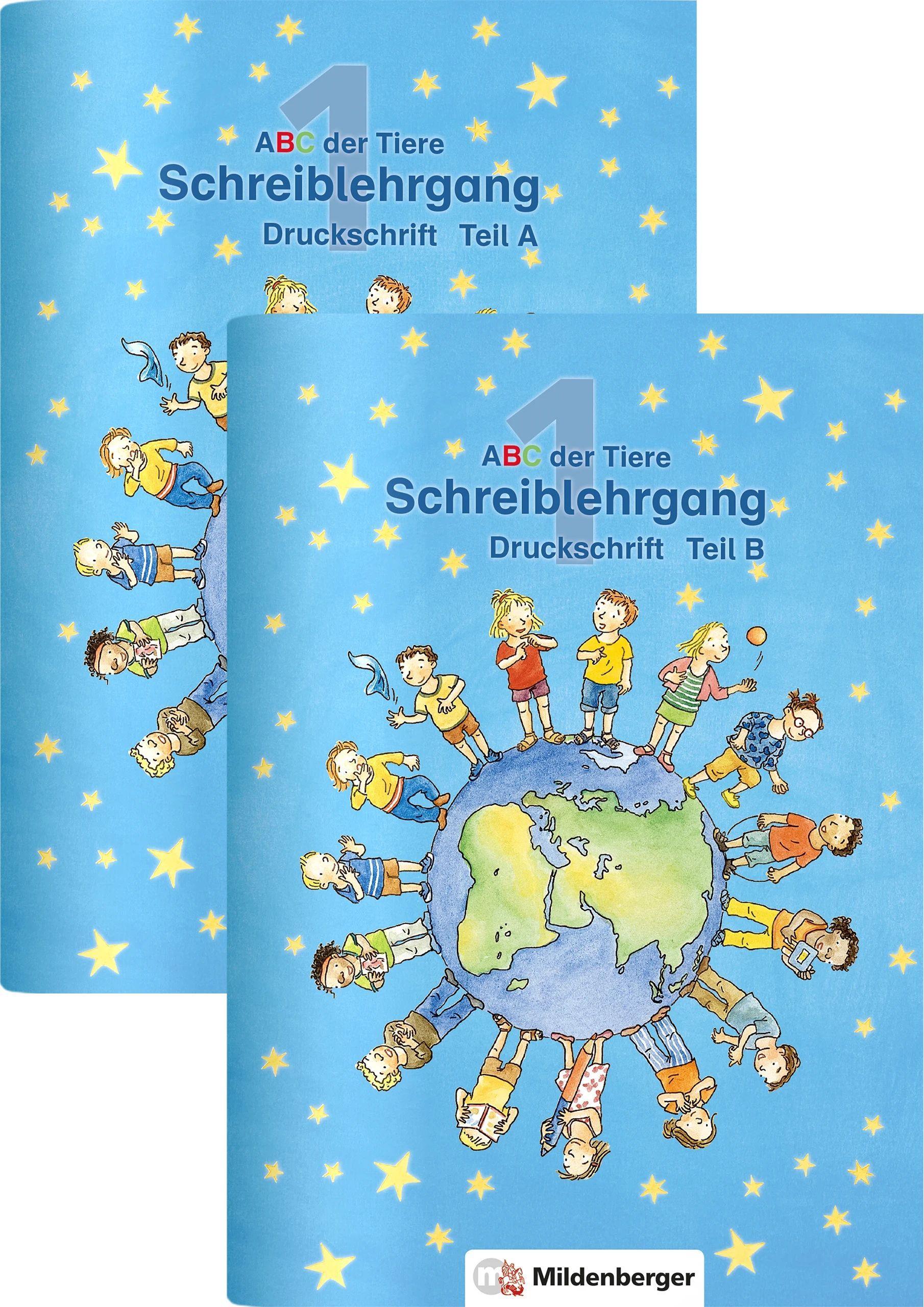 Vorderes Coverbild ABC der Tiere 1 · Schreiblehrgang Druckschrift Teil A und B - zu Lesen in Silben (Silbenfibel®) · Ausgabe Bayern