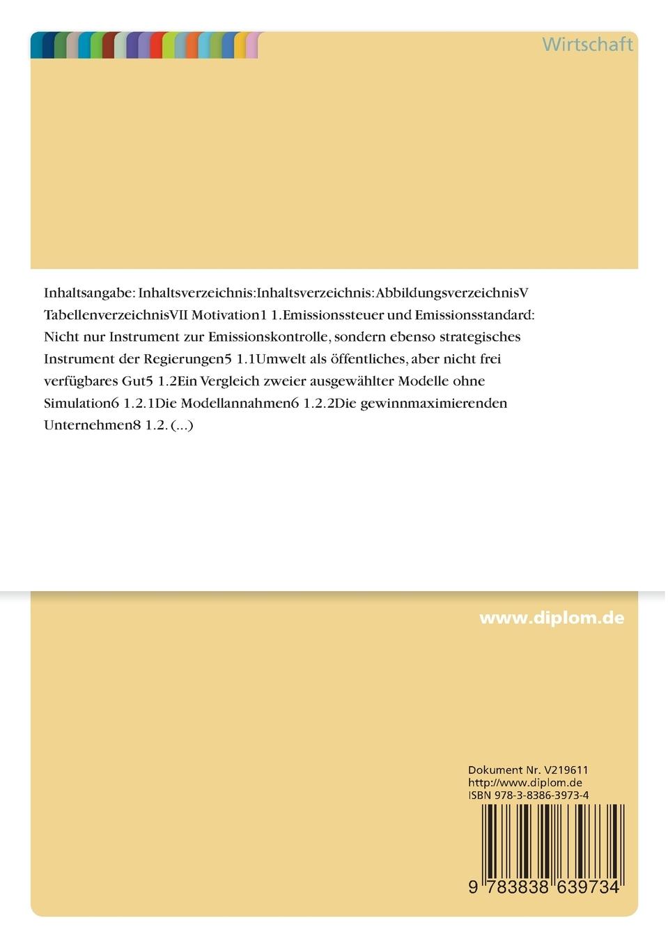 Rückseitencover Umweltsteuer als strategisches Instrument