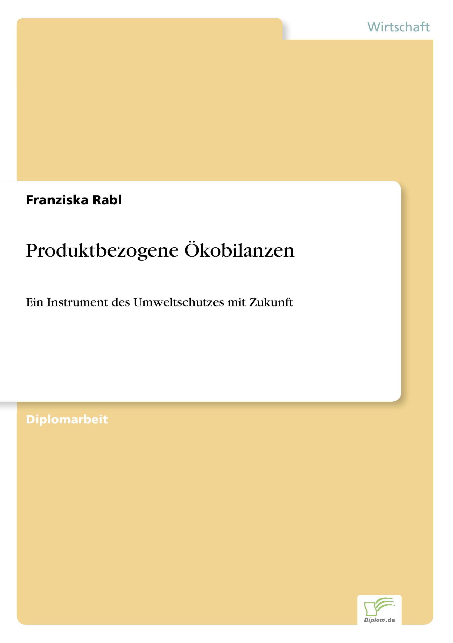 Vorderes Coverbild Produktbezogene Ökobilanzen