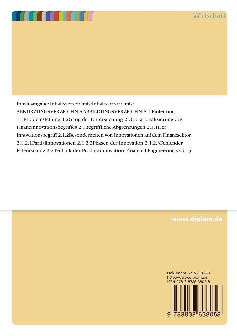Rückseitencover Finanzinnovationen