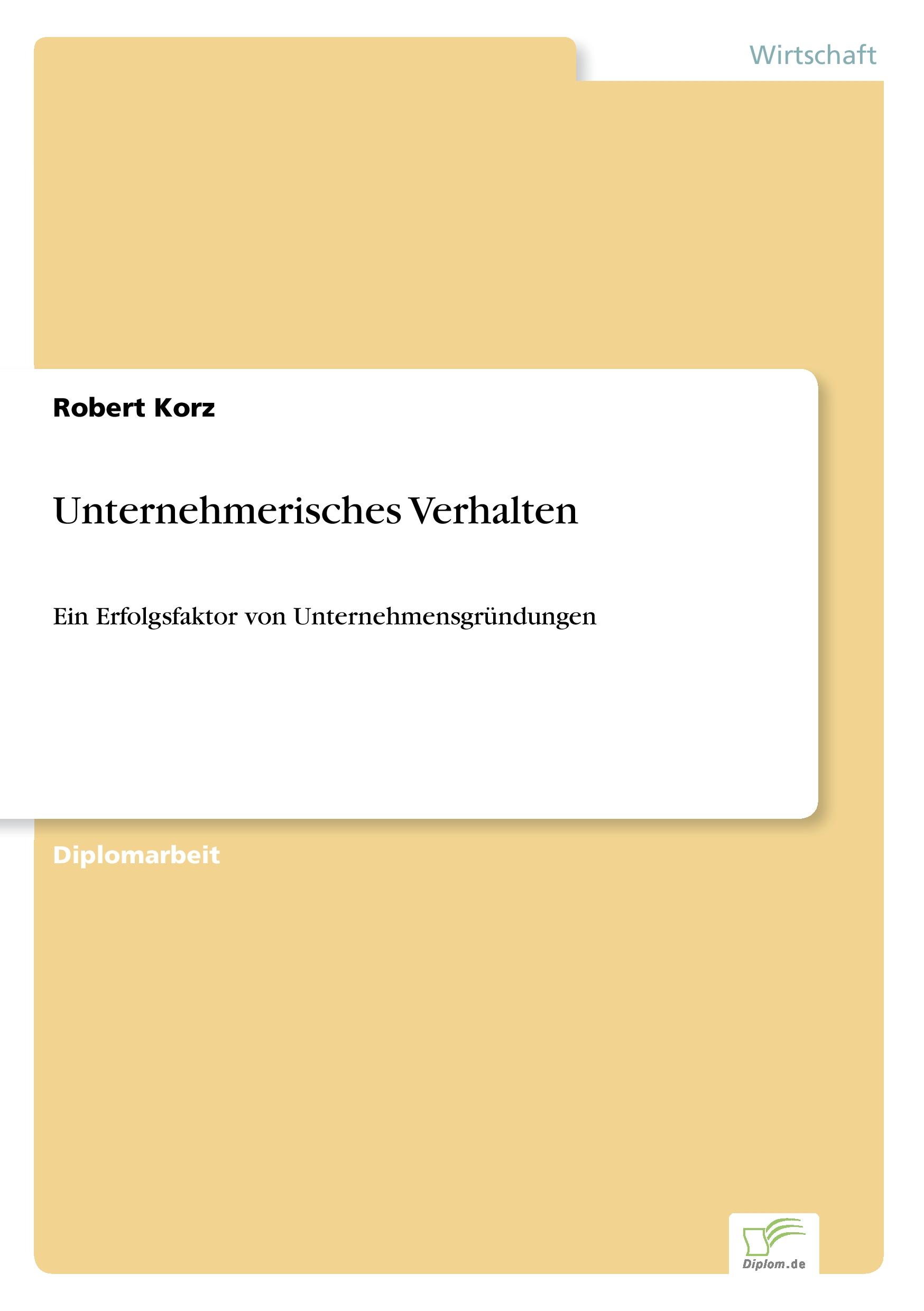 Vorderes Coverbild Unternehmerisches Verhalten