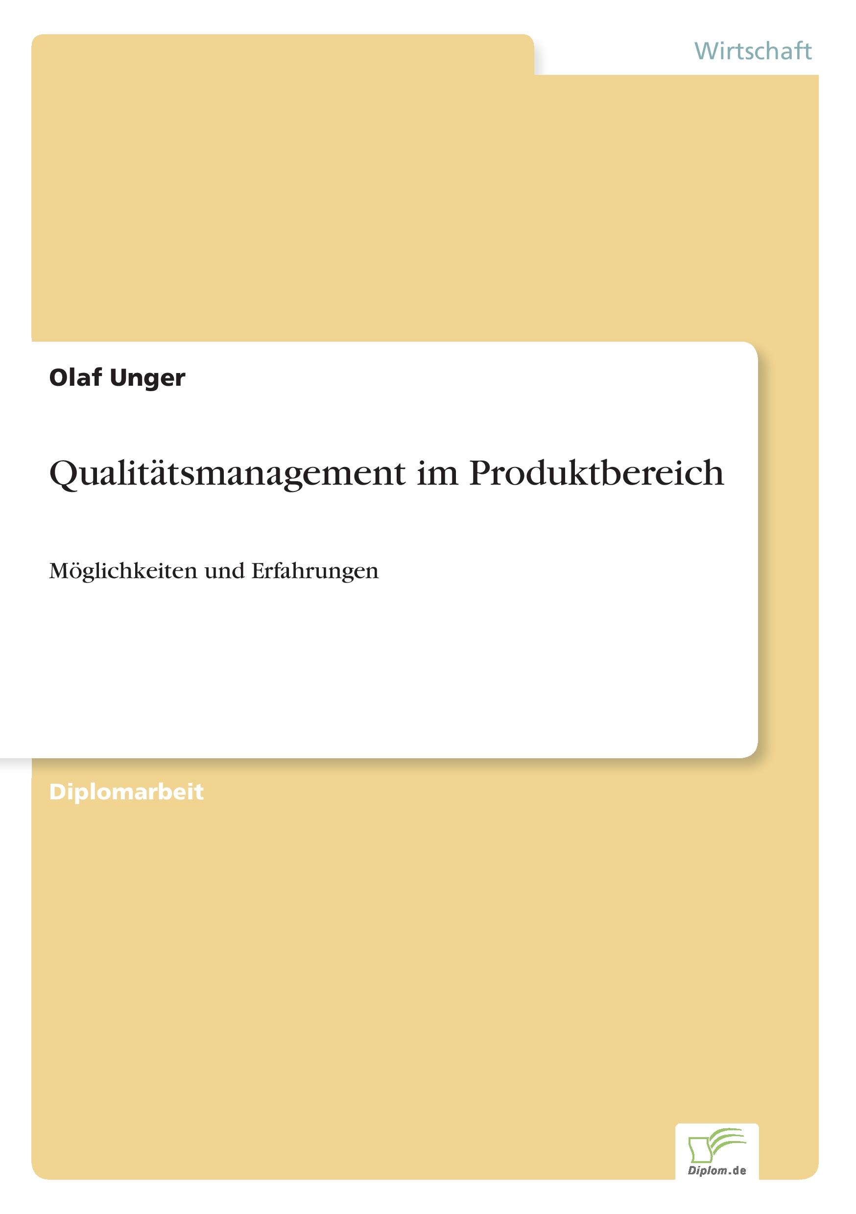 Vorderes Coverbild Qualitätsmanagement im Produktbereich