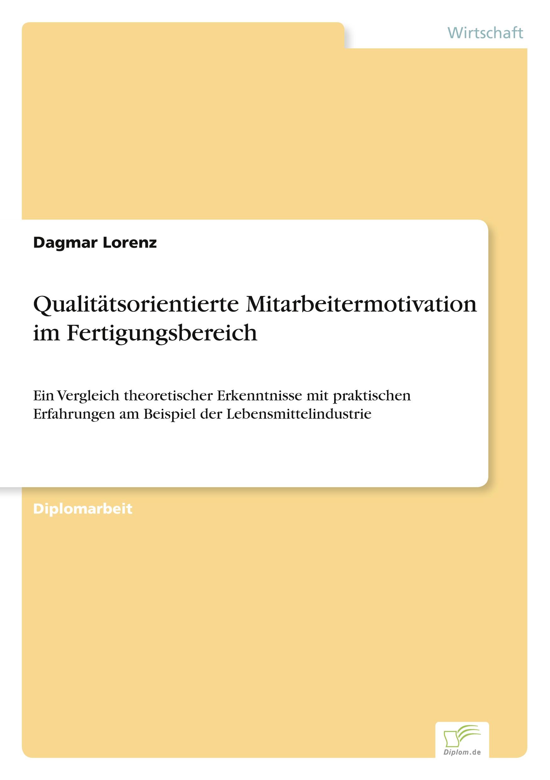Vorderes Coverbild Qualitätsorientierte Mitarbeitermotivation im Fertigungsbereich