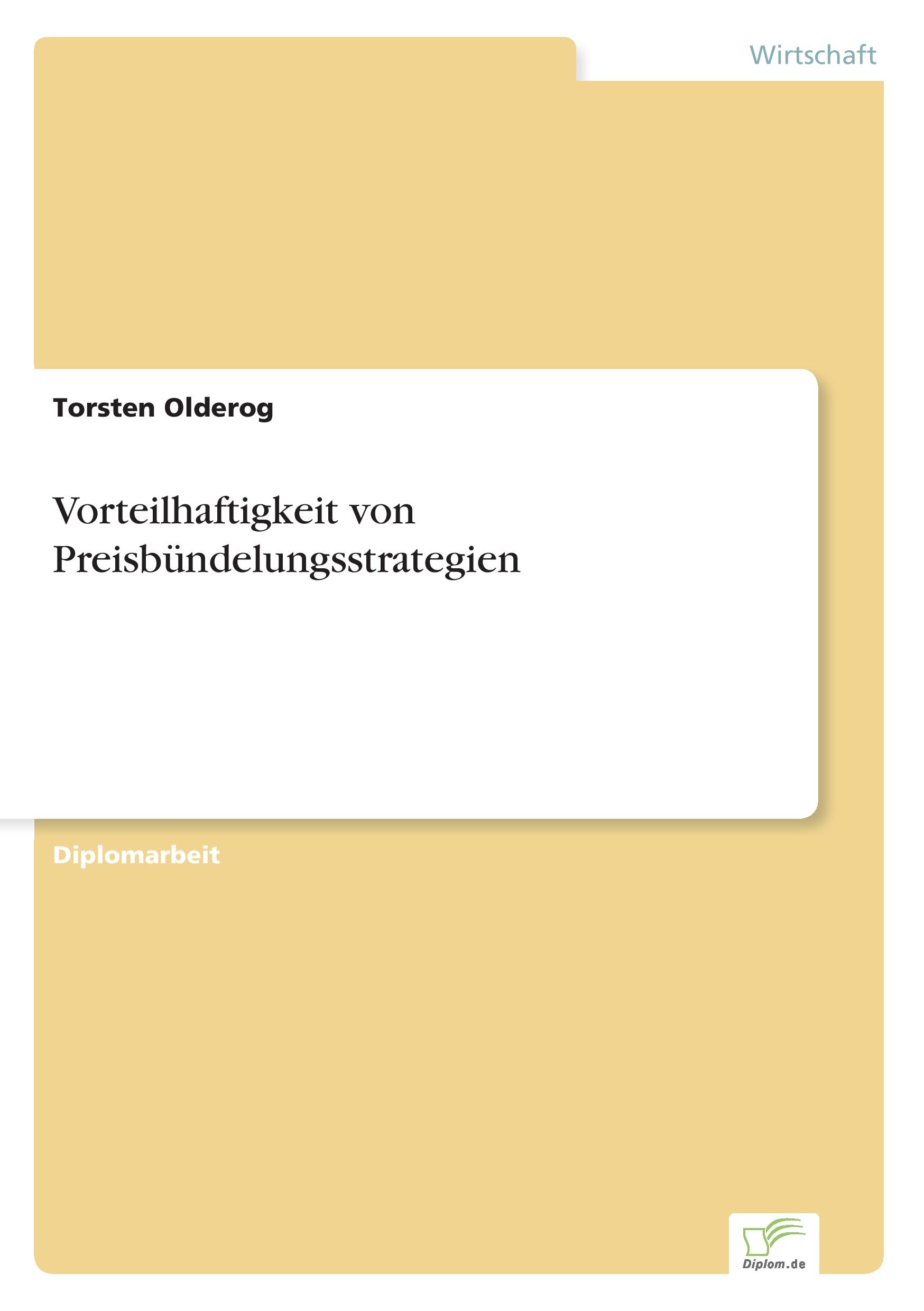 Vorderes Coverbild Vorteilhaftigkeit von Preisbündelungsstrategien