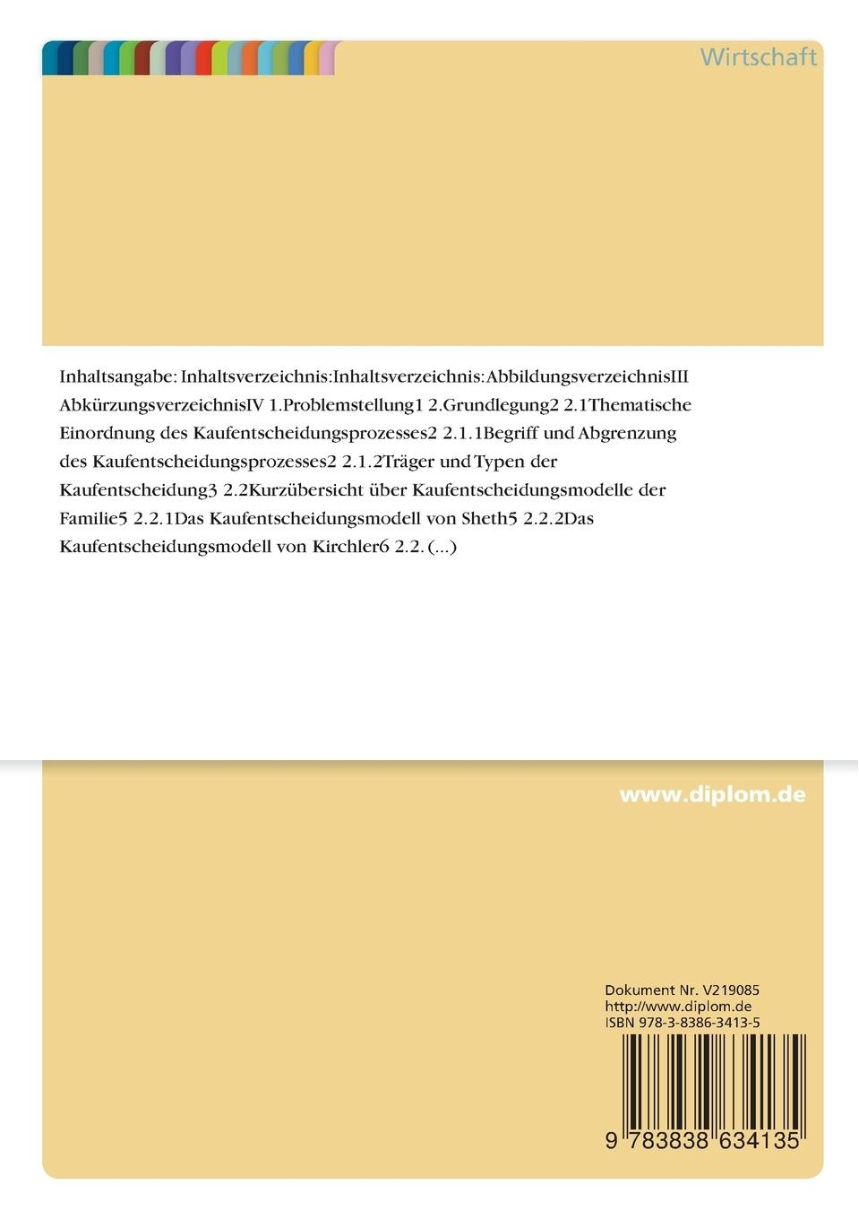 Rückseitencover Kaufentscheidungsprozesse in Familien