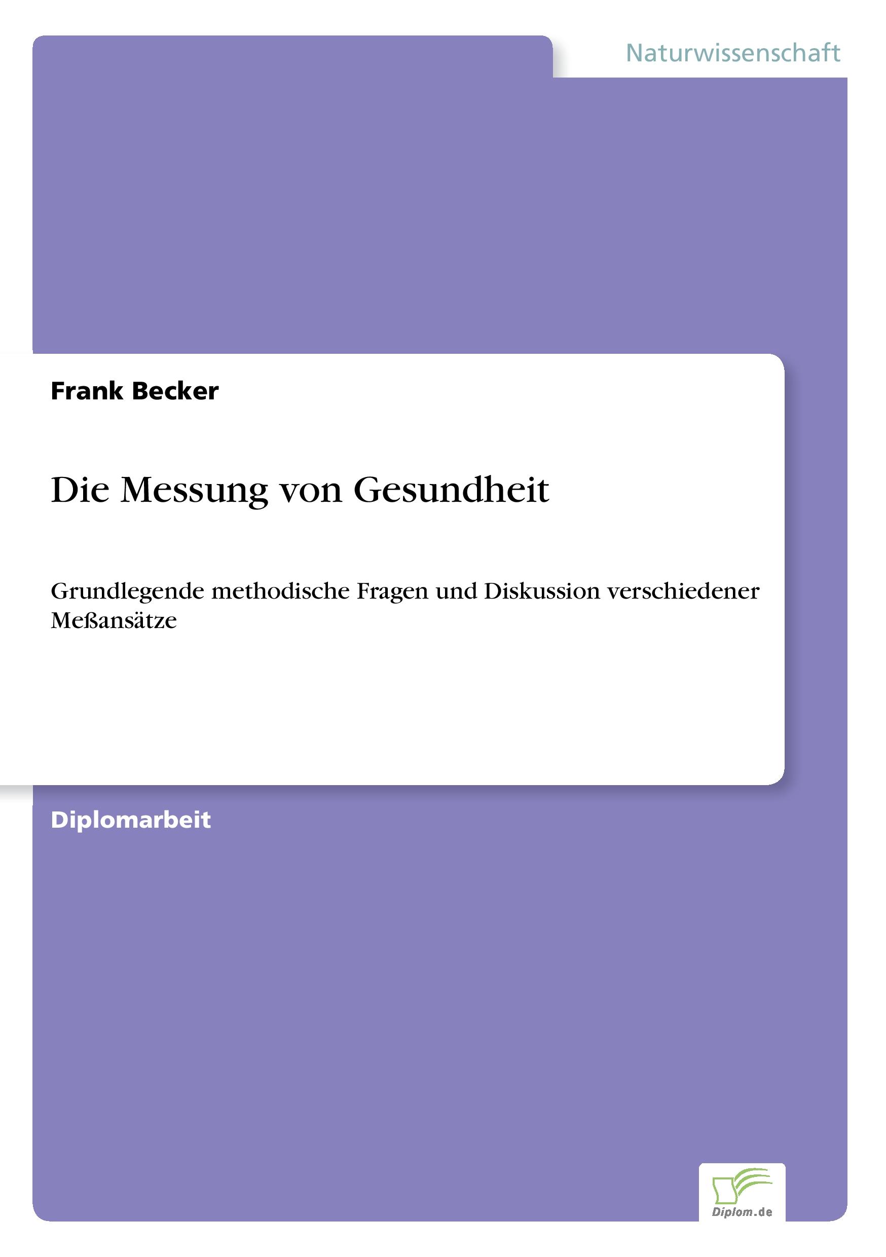 Vorderes Coverbild Die Messung von Gesundheit
