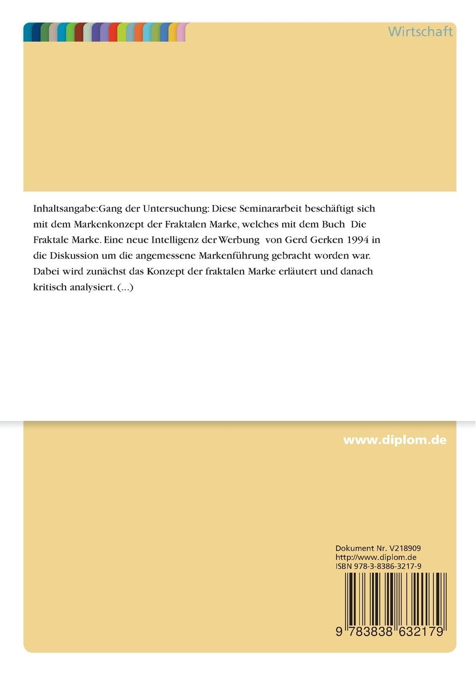 Rückseitencover Konzept der Markenführung in the new and old economy