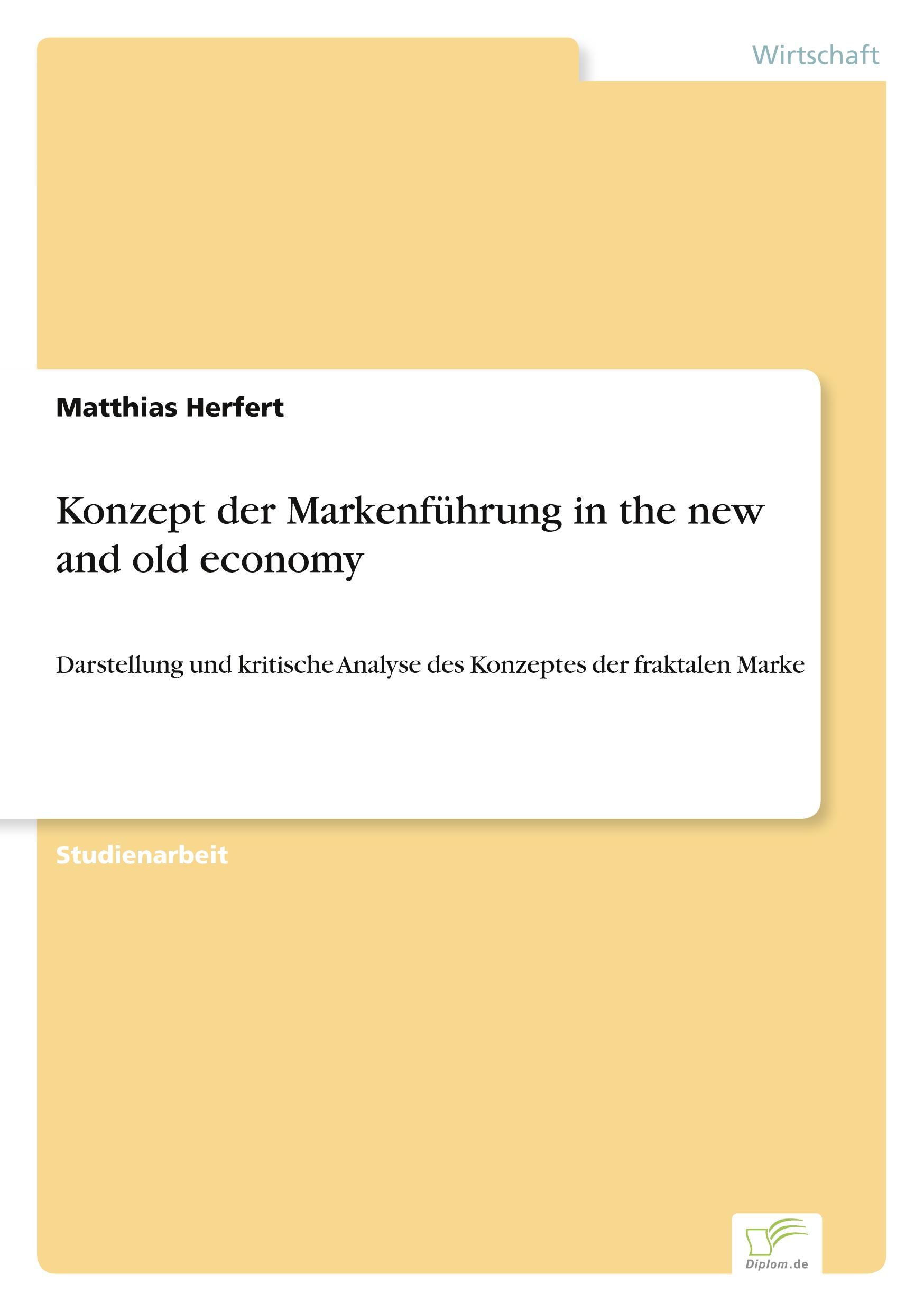Vorderes Coverbild Konzept der Markenführung in the new and old economy