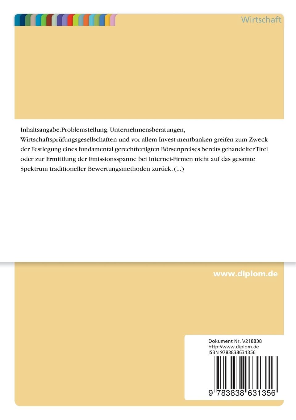 Rückseitencover Cirtical Price Factors und Bewertungsmethoden für Internetfirmen