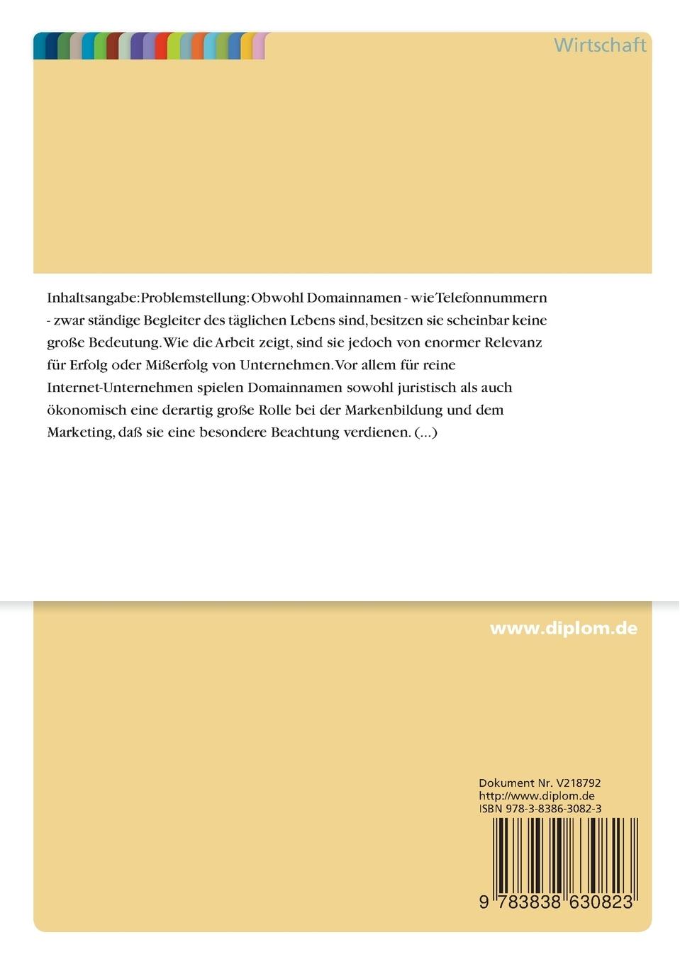 Rückseitencover Preisbildung im Handel mit Internet-Domainnamen