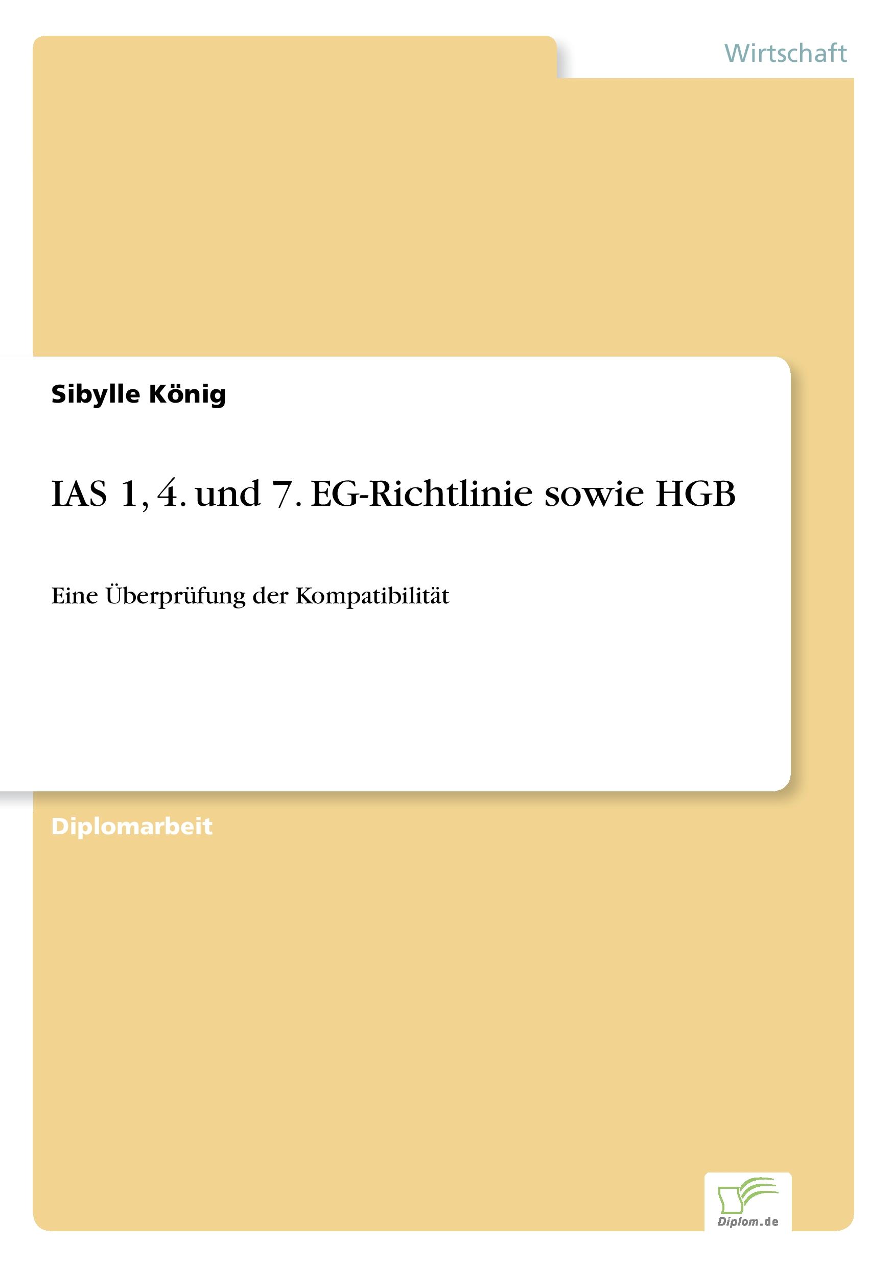 Vorderes Coverbild IAS 1, 4. und 7. EG-Richtlinie sowie HGB