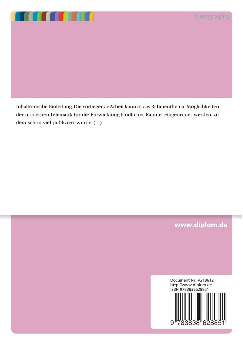 Rückseitencover Telematics in Rural Areas: Parameters of Success of the British Teleworking and Telecottages Concept