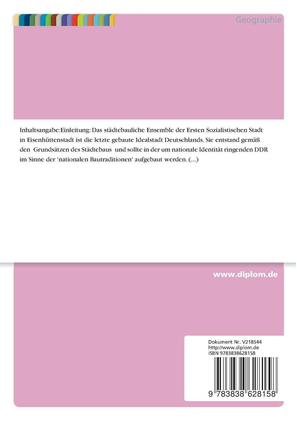 Rückseitencover Eisenhüttenstadt - Erste Sozialistische Stadt Deutschlands