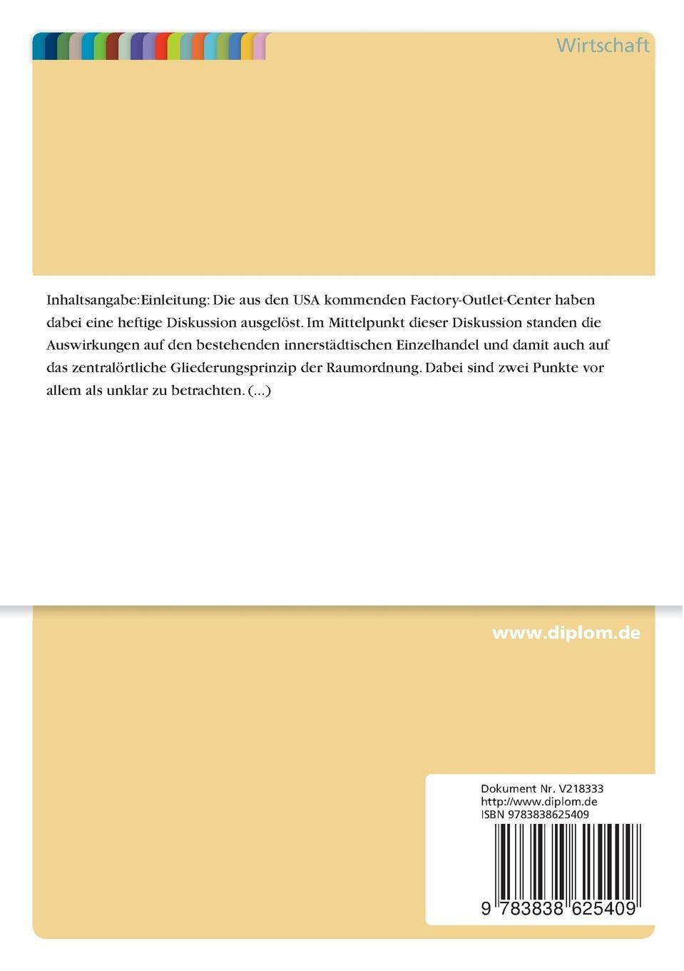 Rückseitencover Auswirkungen von Factory-Outlet-Center auf den Einzelhandel