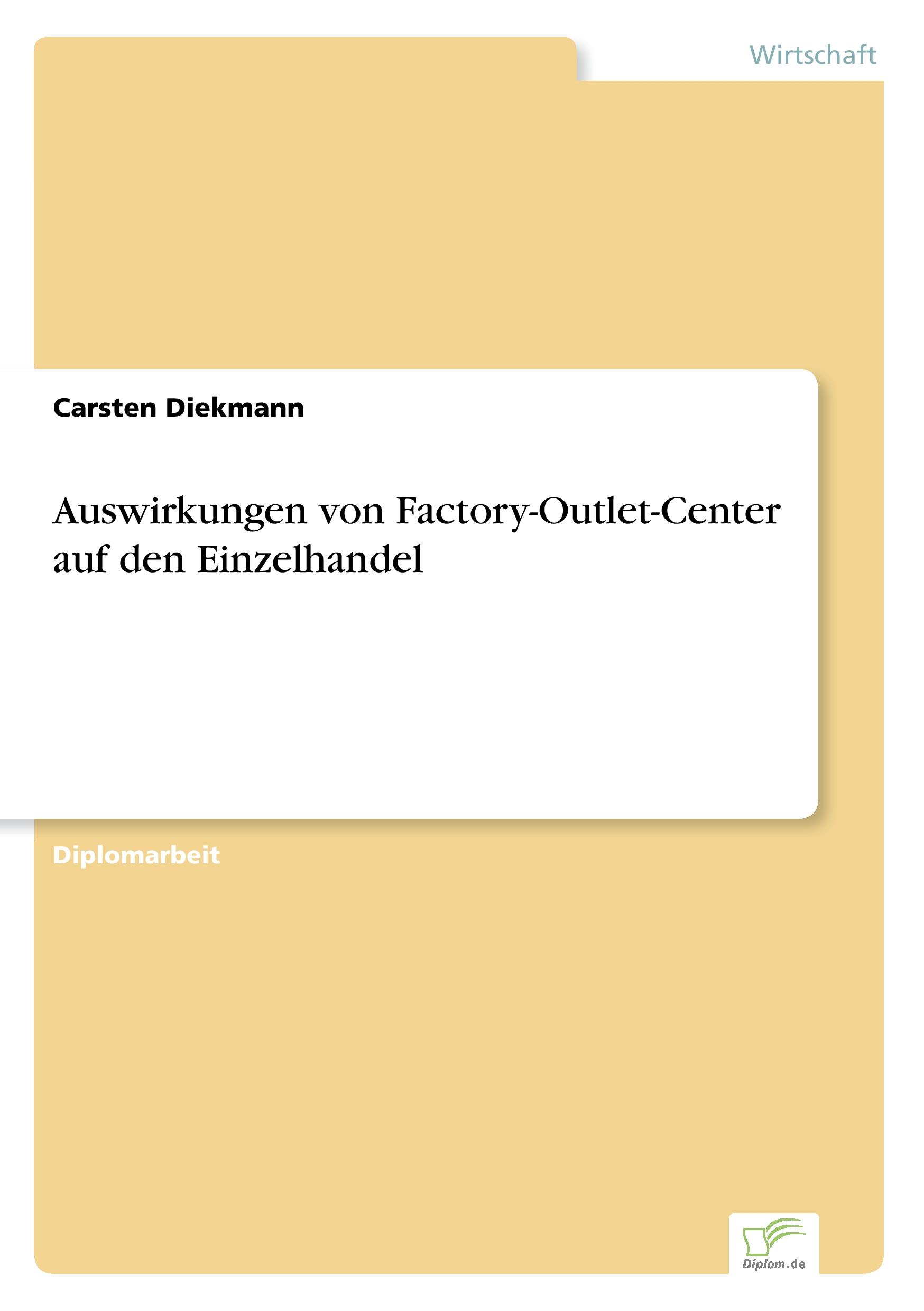 Vorderes Coverbild Auswirkungen von Factory-Outlet-Center auf den Einzelhandel
