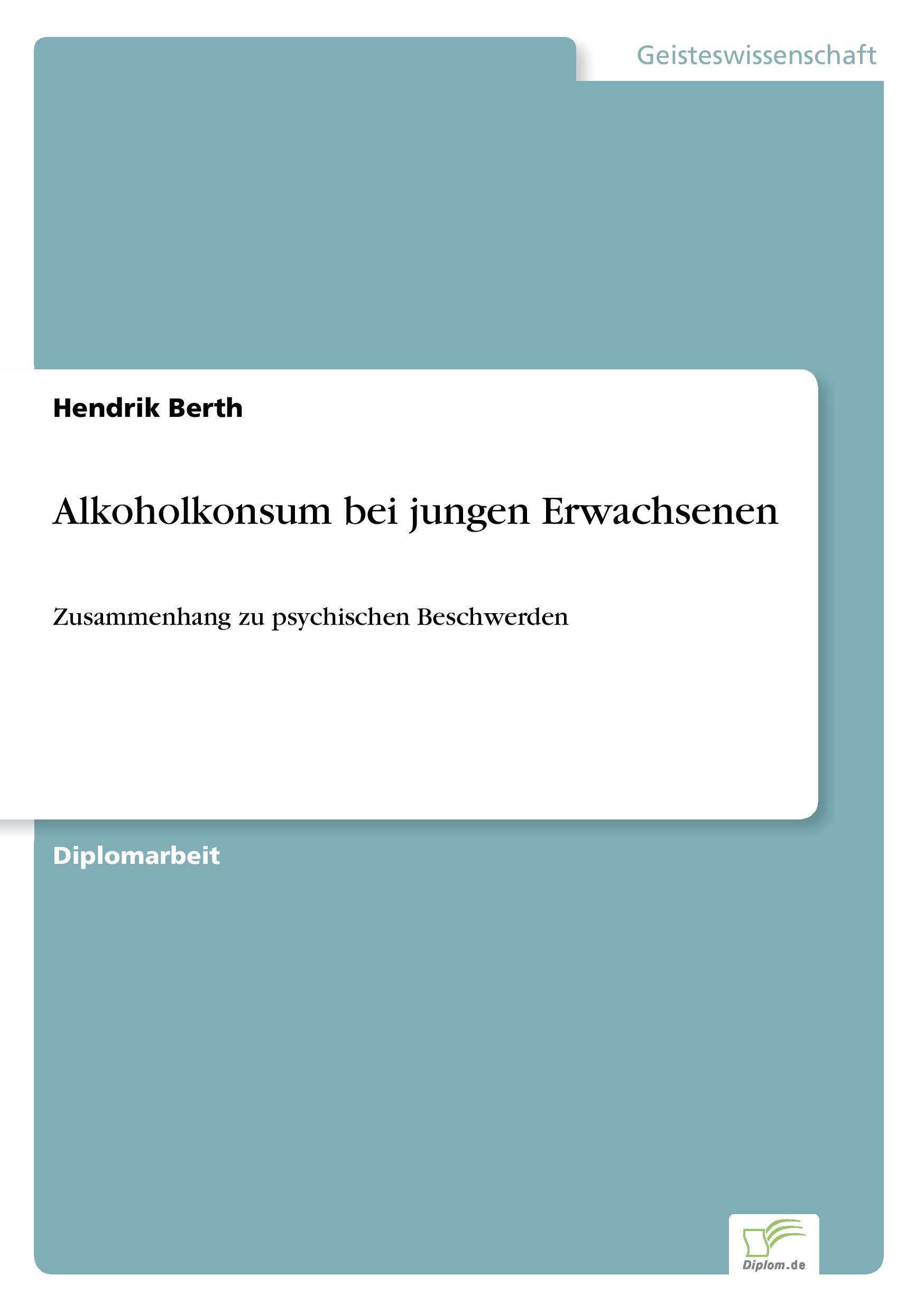 Vorderes Coverbild Alkoholkonsum bei jungen Erwachsenen