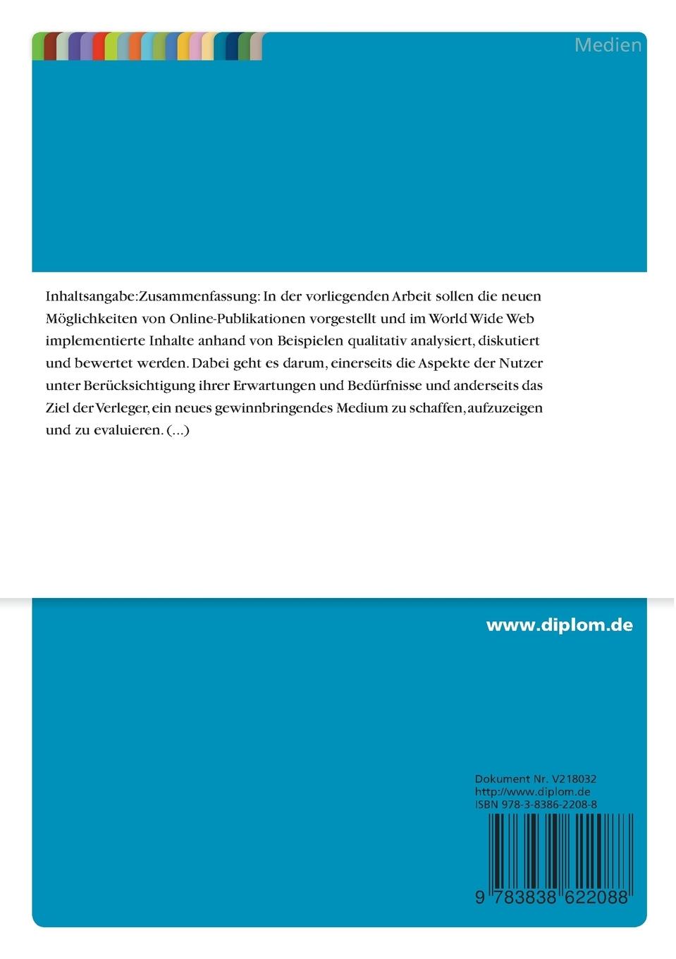 Rückseitencover Tageszeitungen im World Wide Web