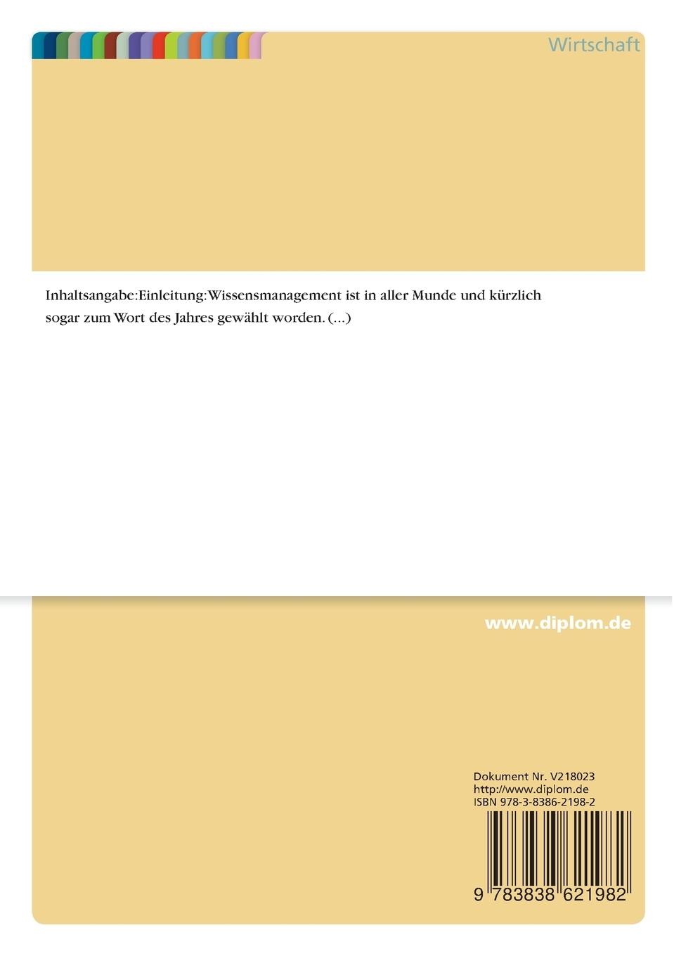 Rückseitencover Identifikation von Erfolgsfaktoren des Wissensmanagements