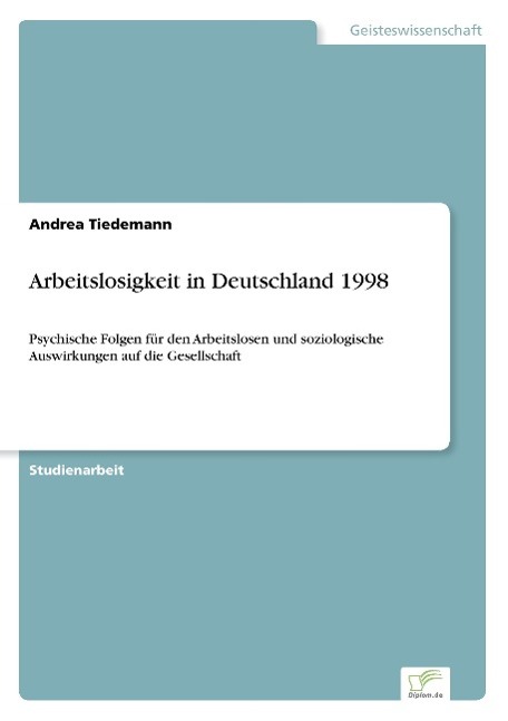 Vorderes Coverbild Arbeitslosigkeit in Deutschland 1998