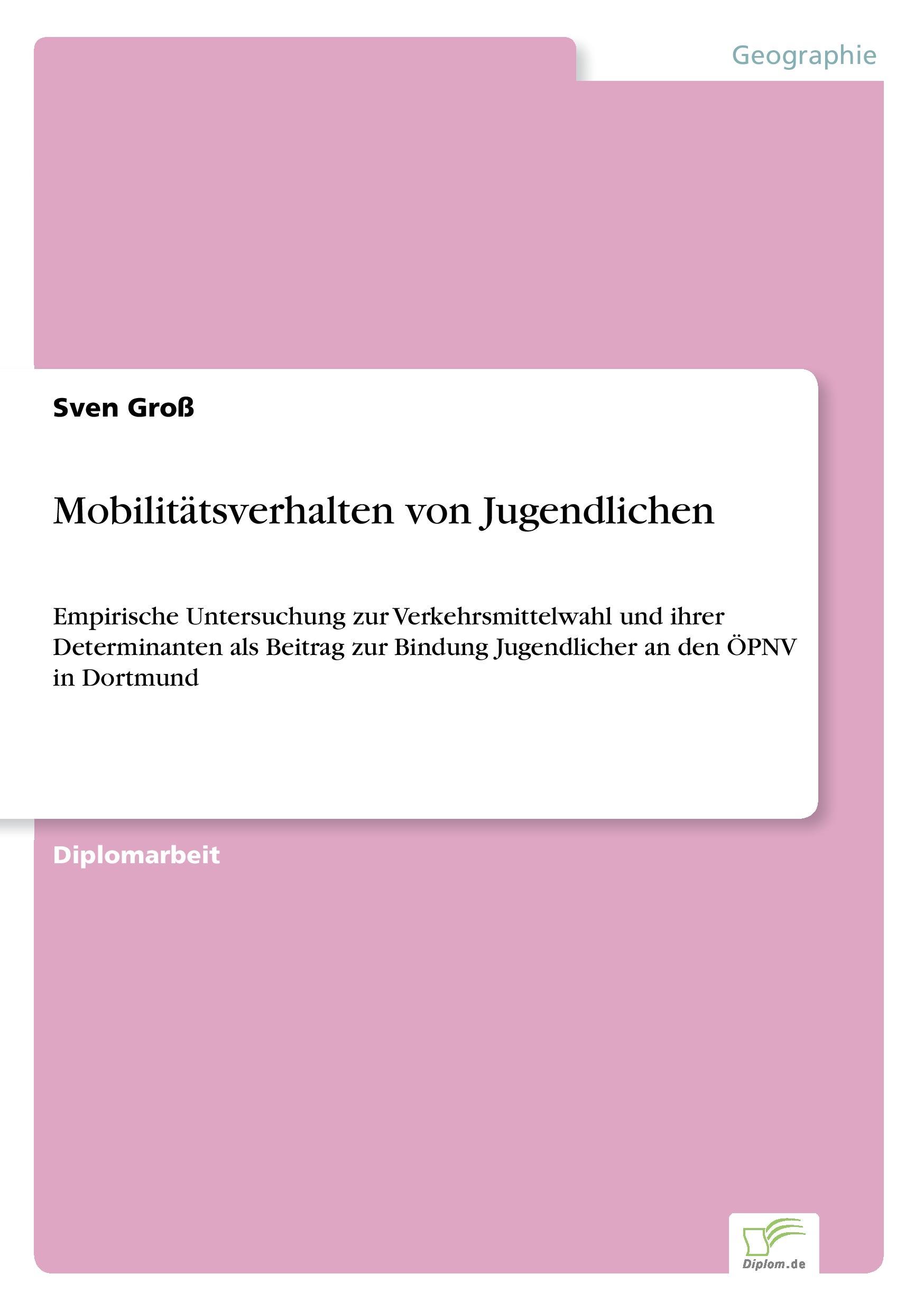 Vorderes Coverbild Mobilitätsverhalten von Jugendlichen