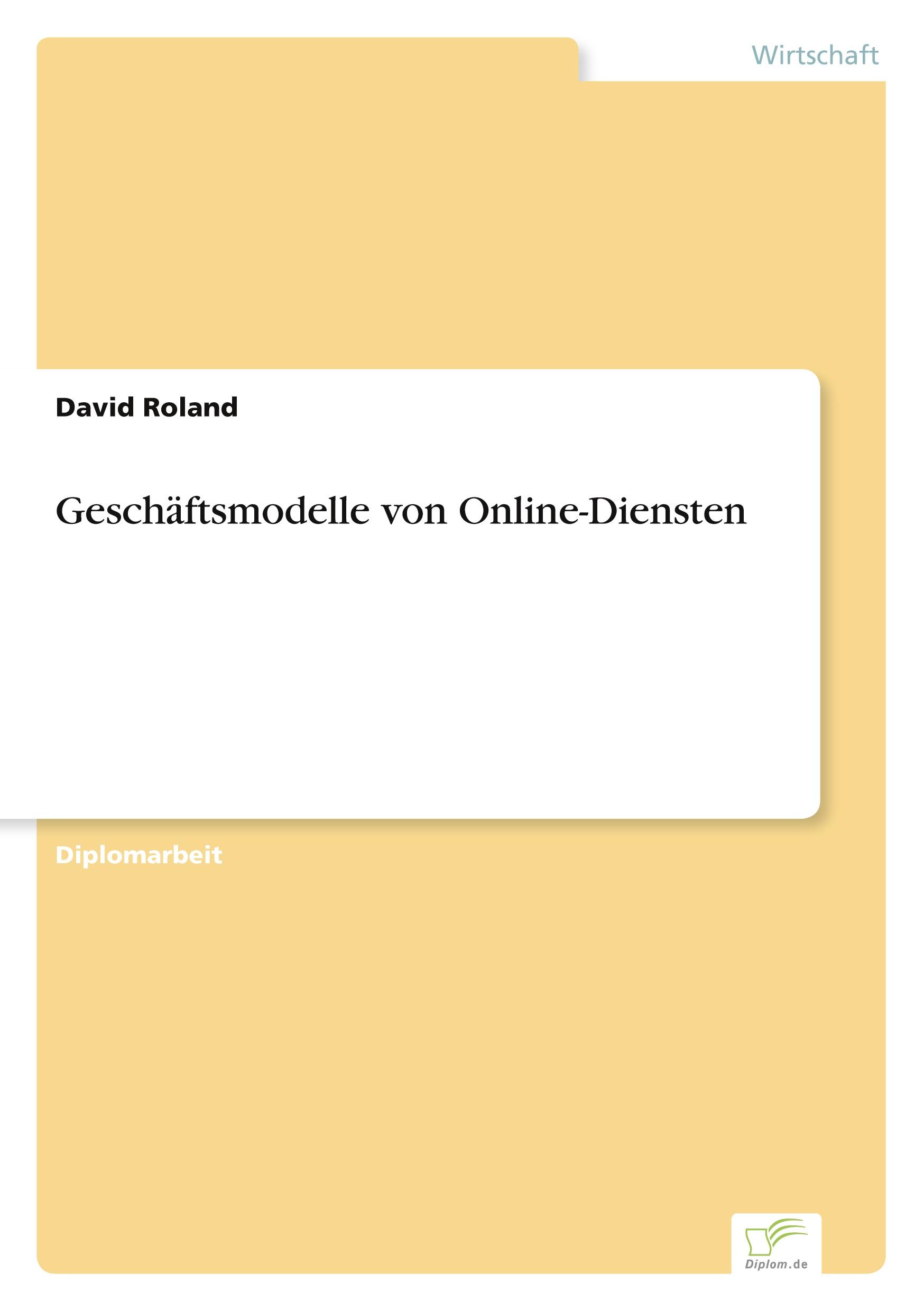 Vorderes Coverbild Geschäftsmodelle von Online-Diensten