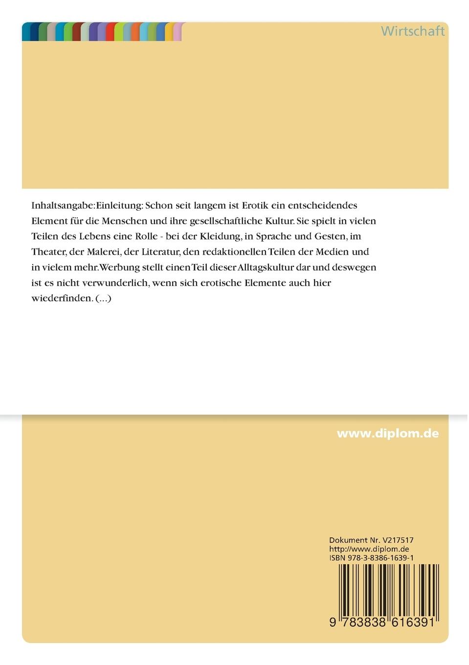 Rückseitencover Erotik in der Werbung