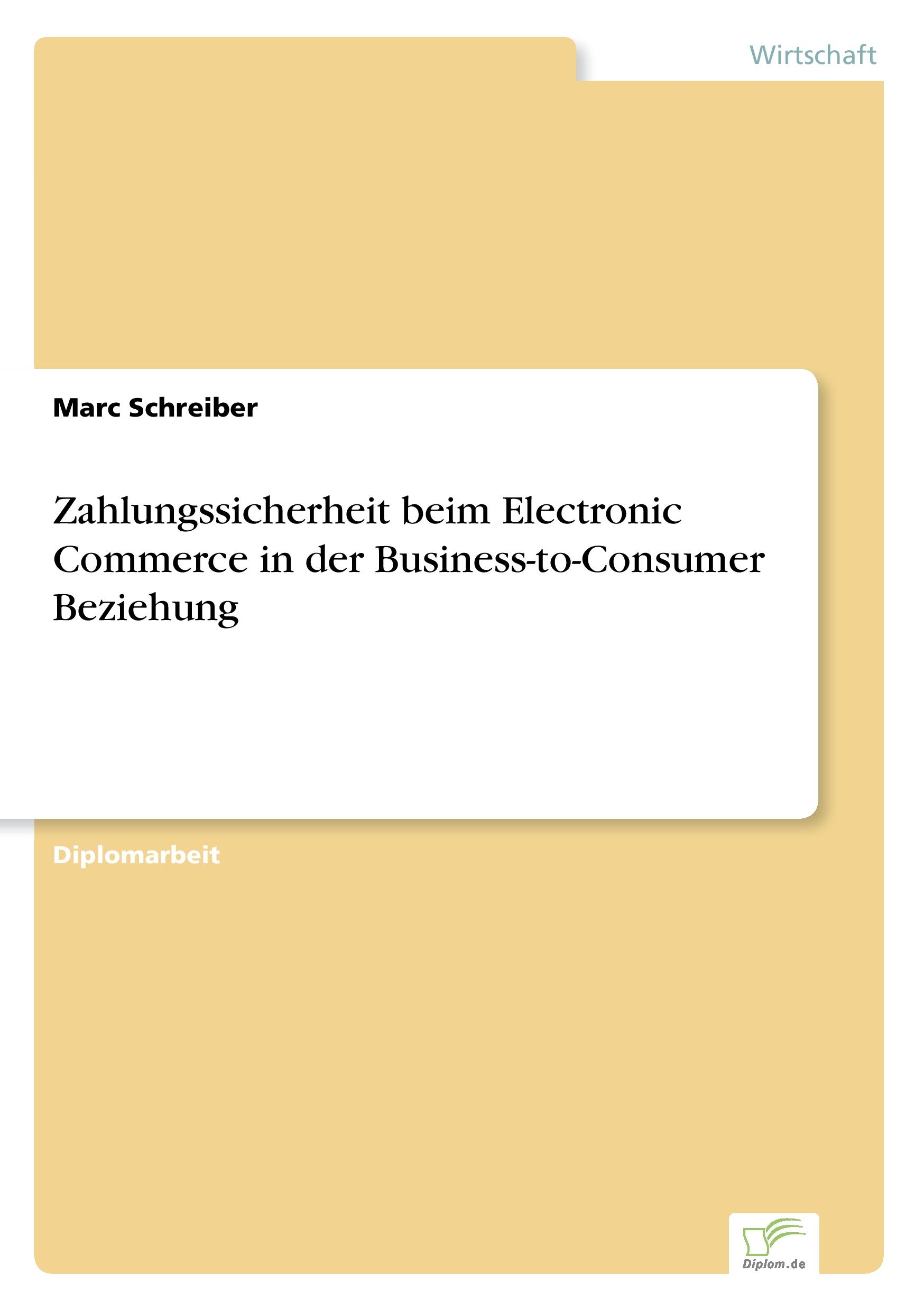Vorderes Coverbild Zahlungssicherheit beim Electronic Commerce in der Business-to-Consumer Beziehung