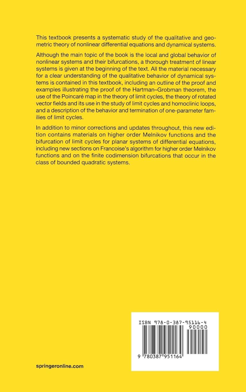 Rückseitencover Differential Equations and Dynamical Systems