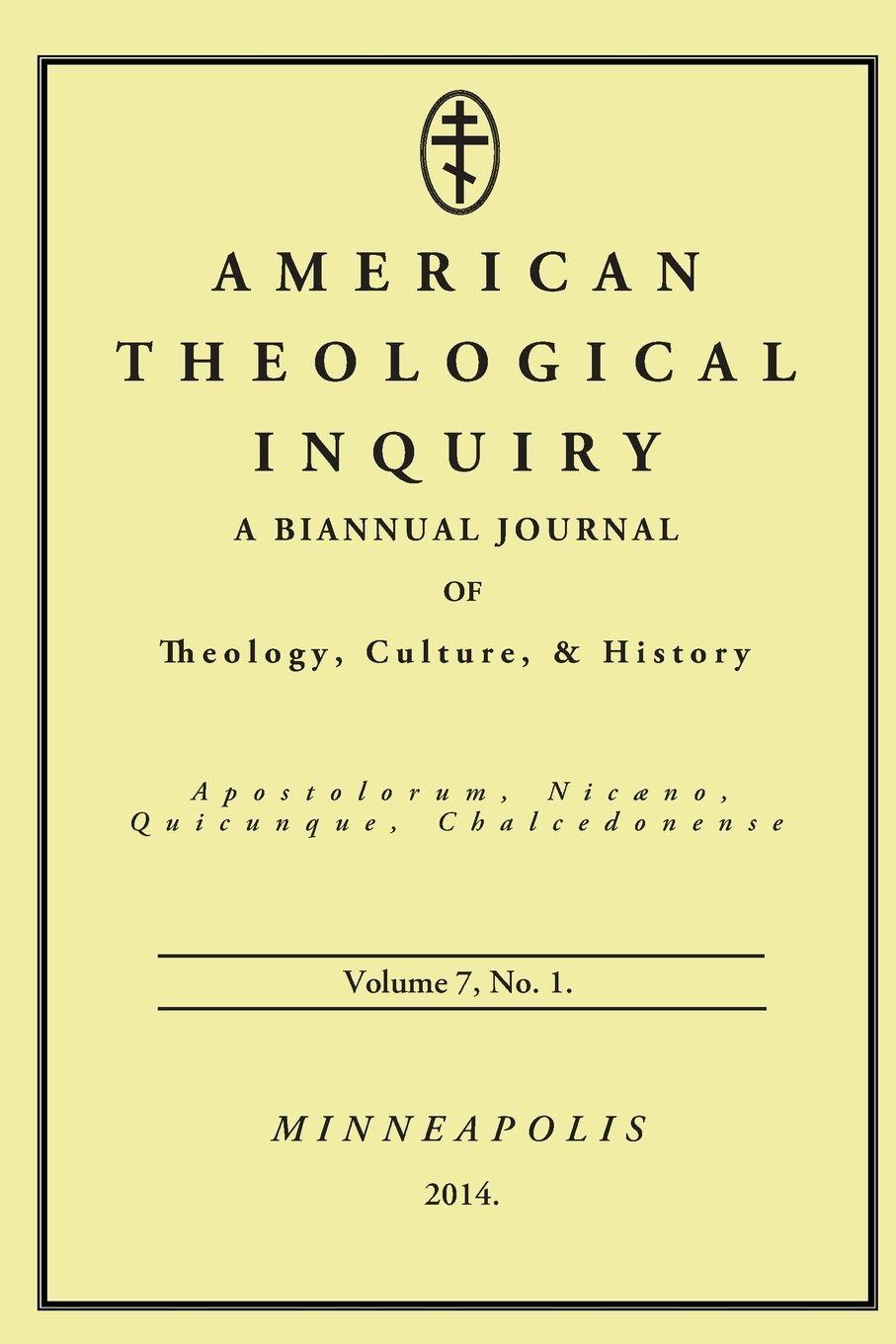 Vorderes Coverbild American Theological Inquiry, Volume 7, No. 1