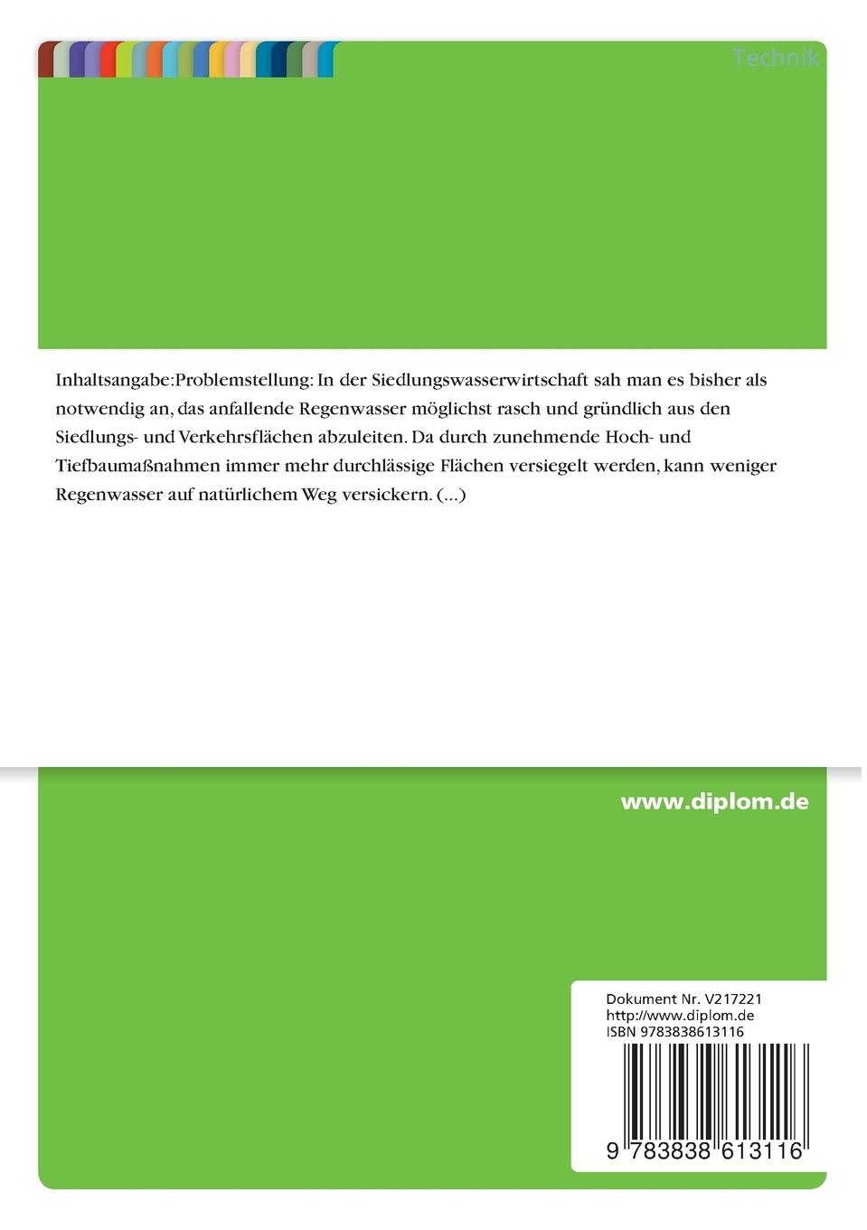 Rückseitencover Konzept zur Regenwasserbewirtschaftung - Lenné Park Potsdam