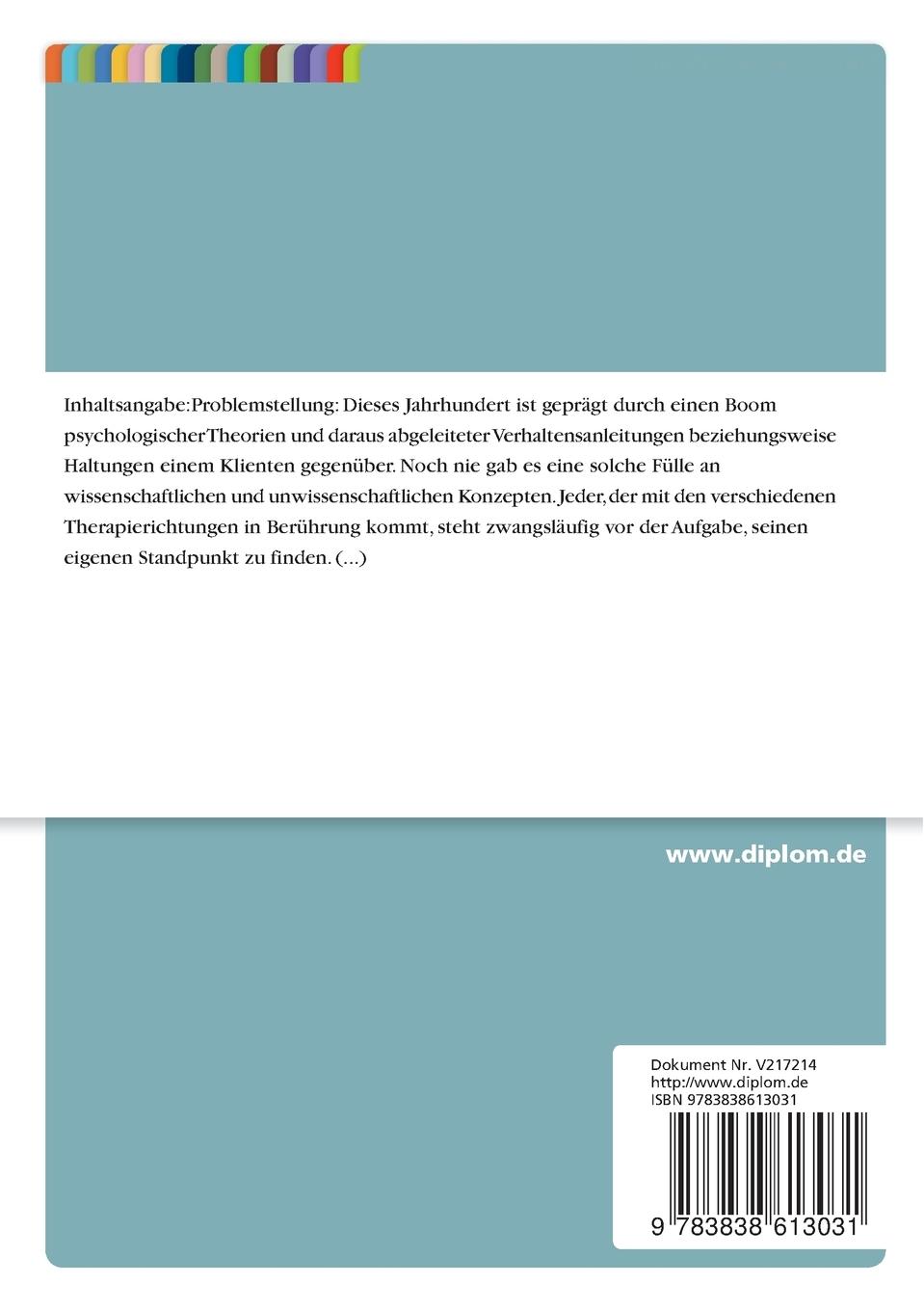 Rückseitencover Eine Gegenüberstellung von NLP und Gestalttherapie im Hinblick auf Diagnostik, Methodik und Zielsetzung