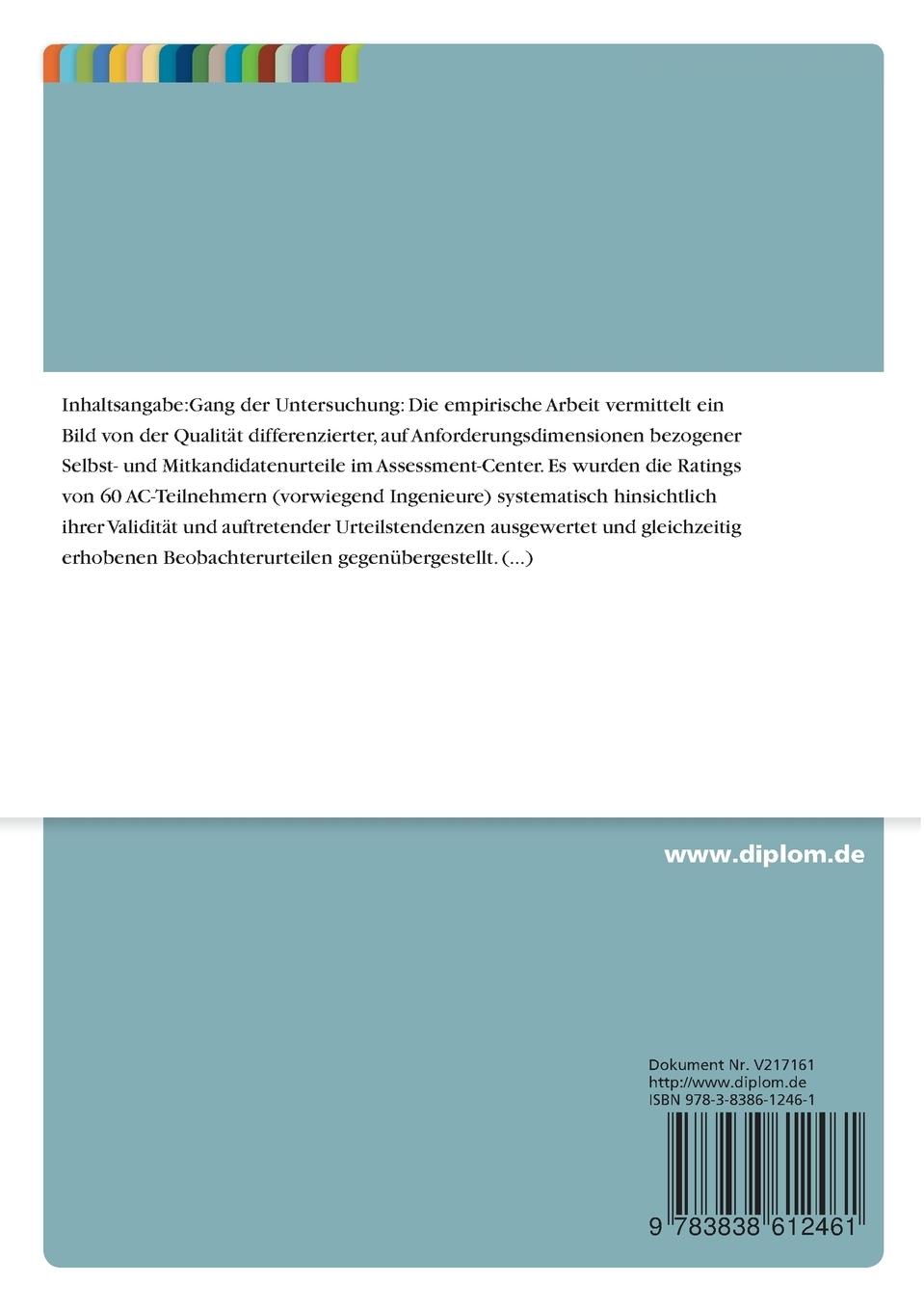Rückseitencover Selbst- und Mitkandidatenurteile im Entwicklungs-Assessment-Center