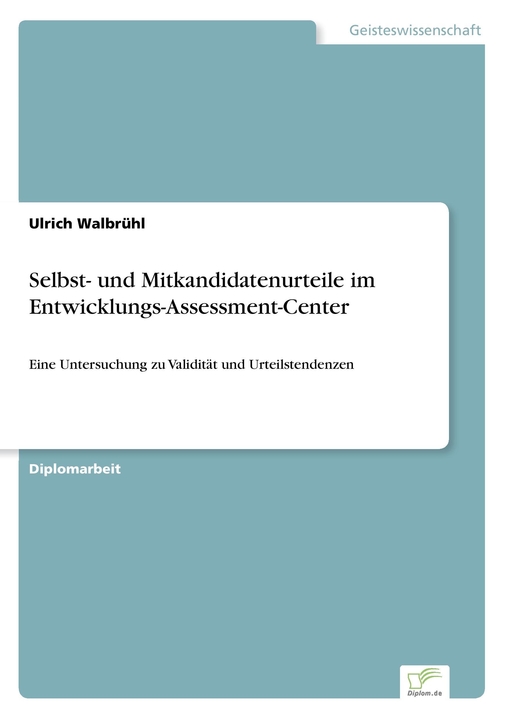 Vorderes Coverbild Selbst- und Mitkandidatenurteile im Entwicklungs-Assessment-Center