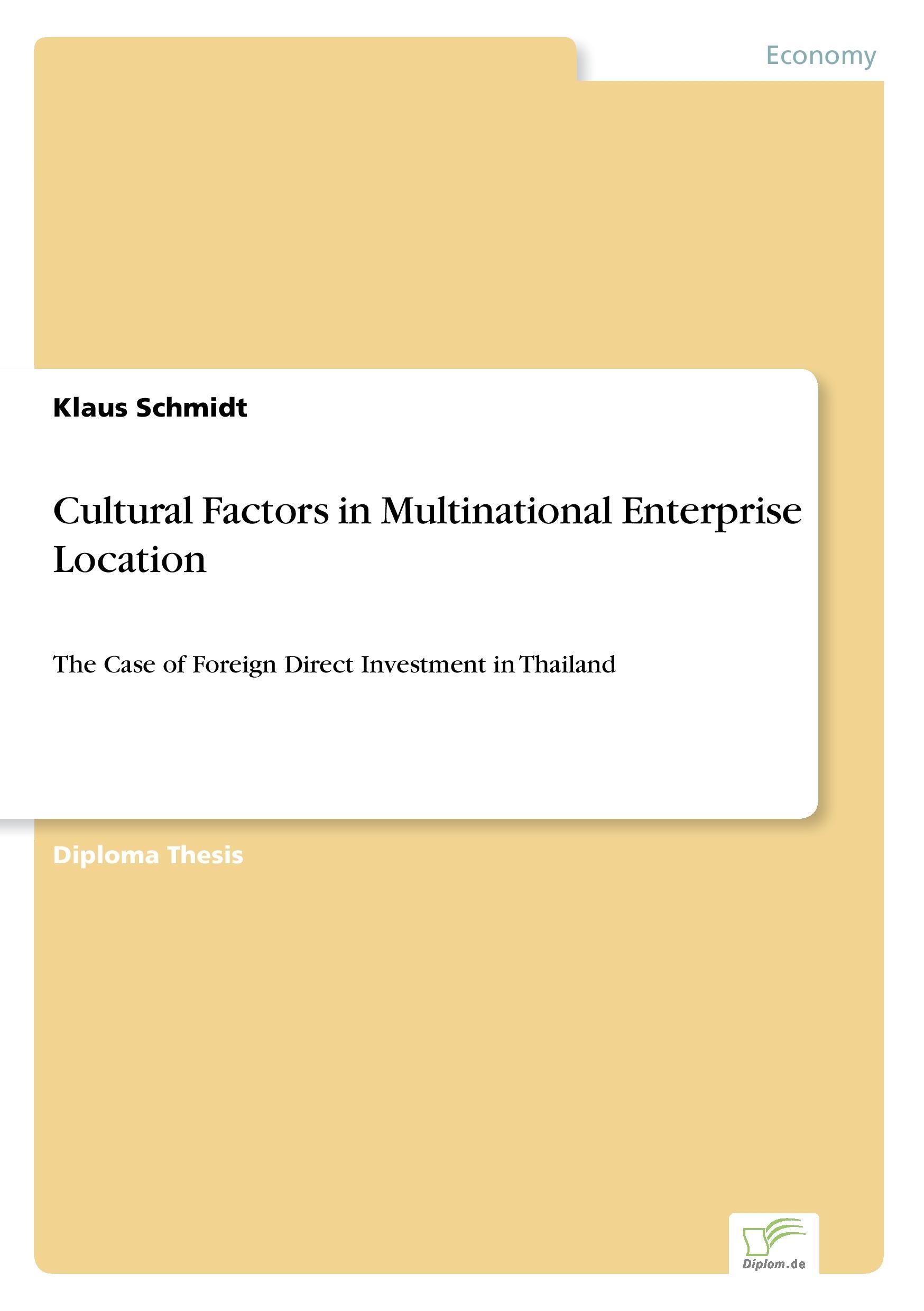 Vorderes Coverbild Cultural Factors in Multinational Enterprise Location