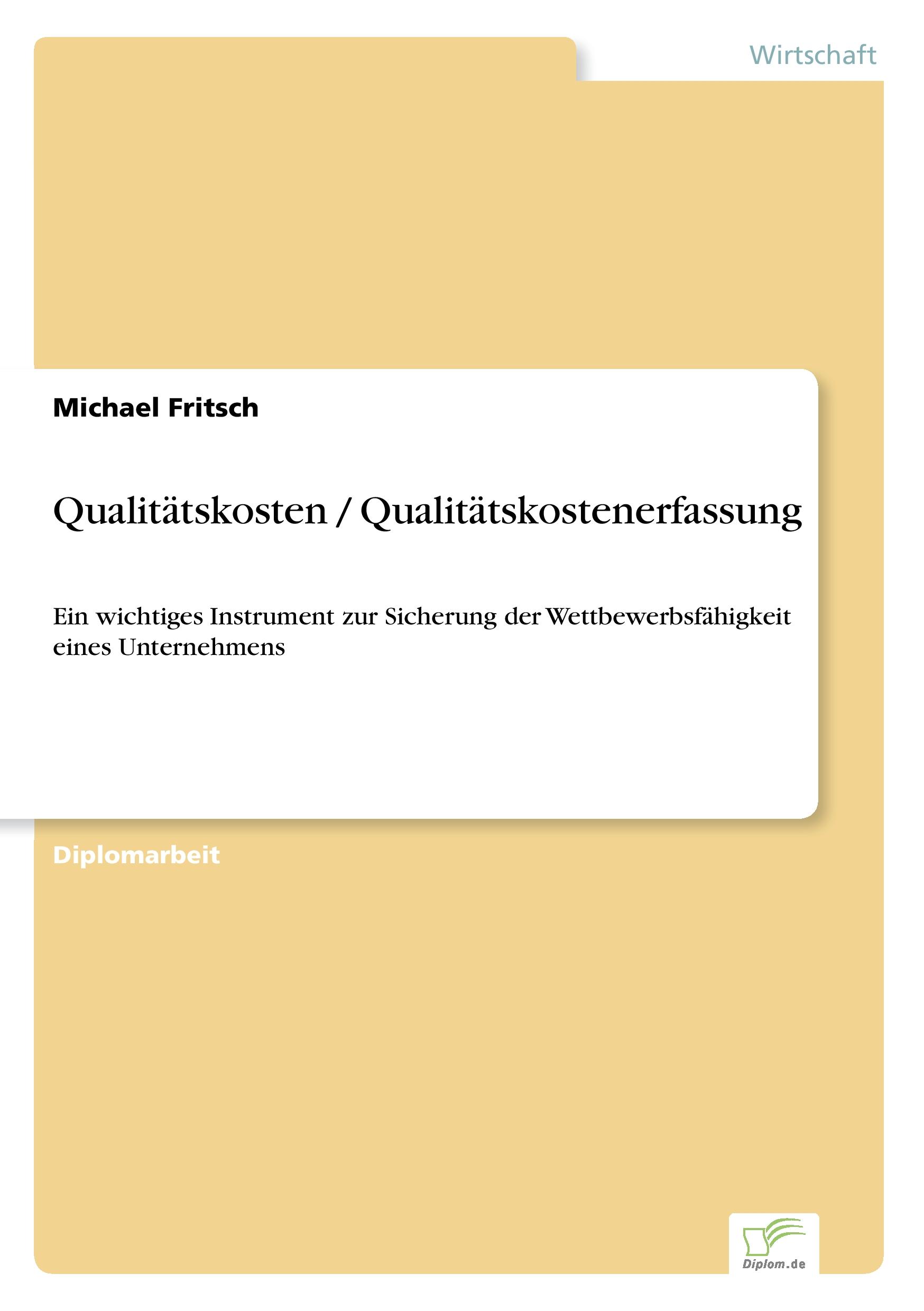 Vorderes Coverbild Qualitätskosten / Qualitätskostenerfassung