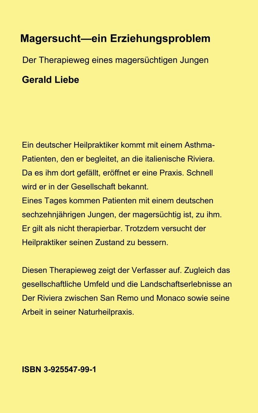 Rückseitencover Magersucht - ein Erziehungsproblem