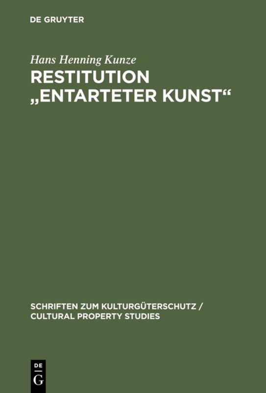 Vorderes Coverbild Restitution "Entarteter Kunst"