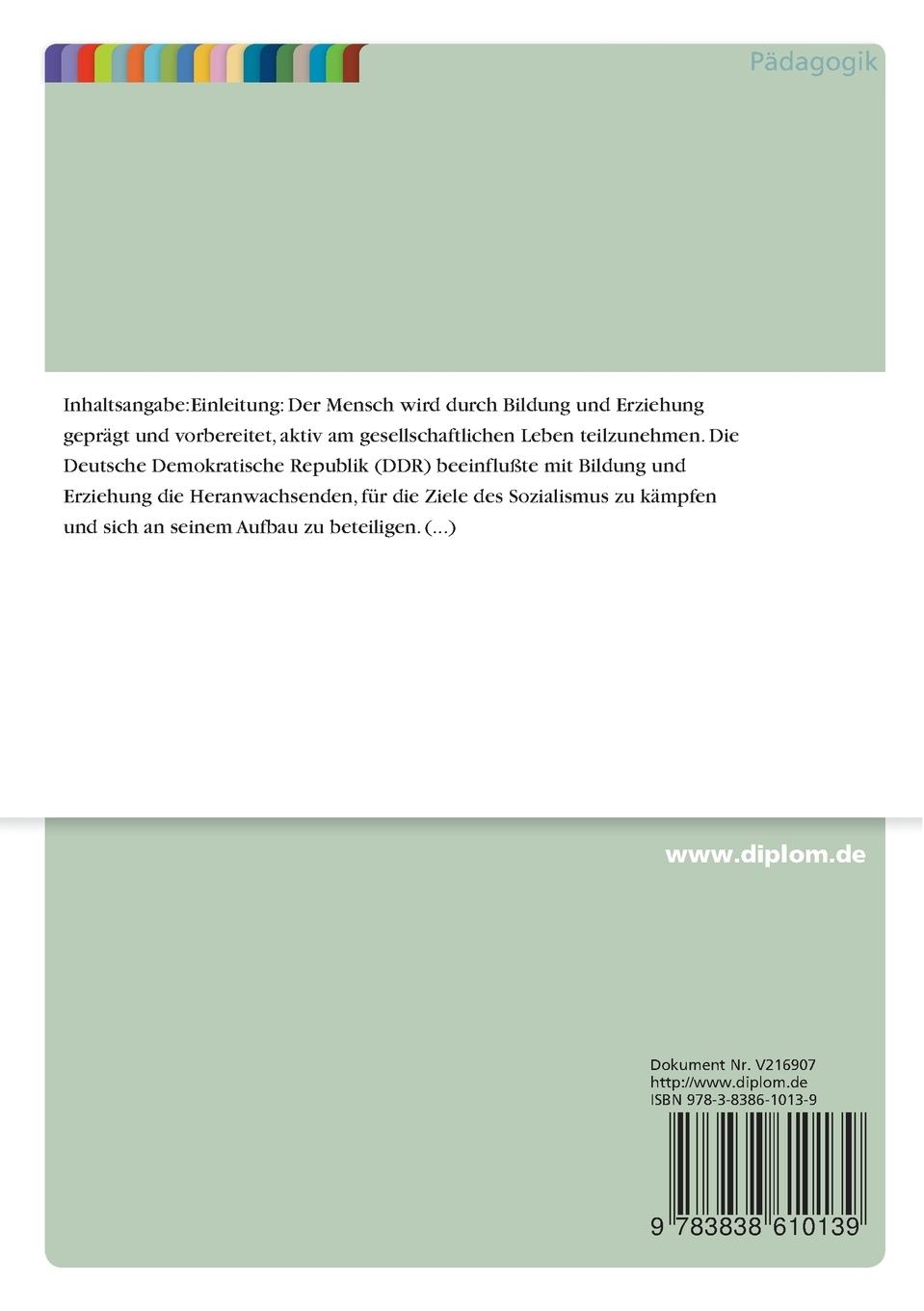 Rückseitencover Bildung und Erziehung in der DDR