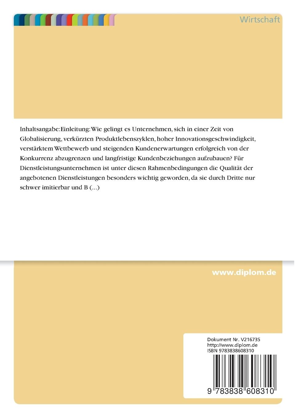 Rückseitencover Mitarbeiterorientiertes Qualitätsmanagement von Dienstleistungen