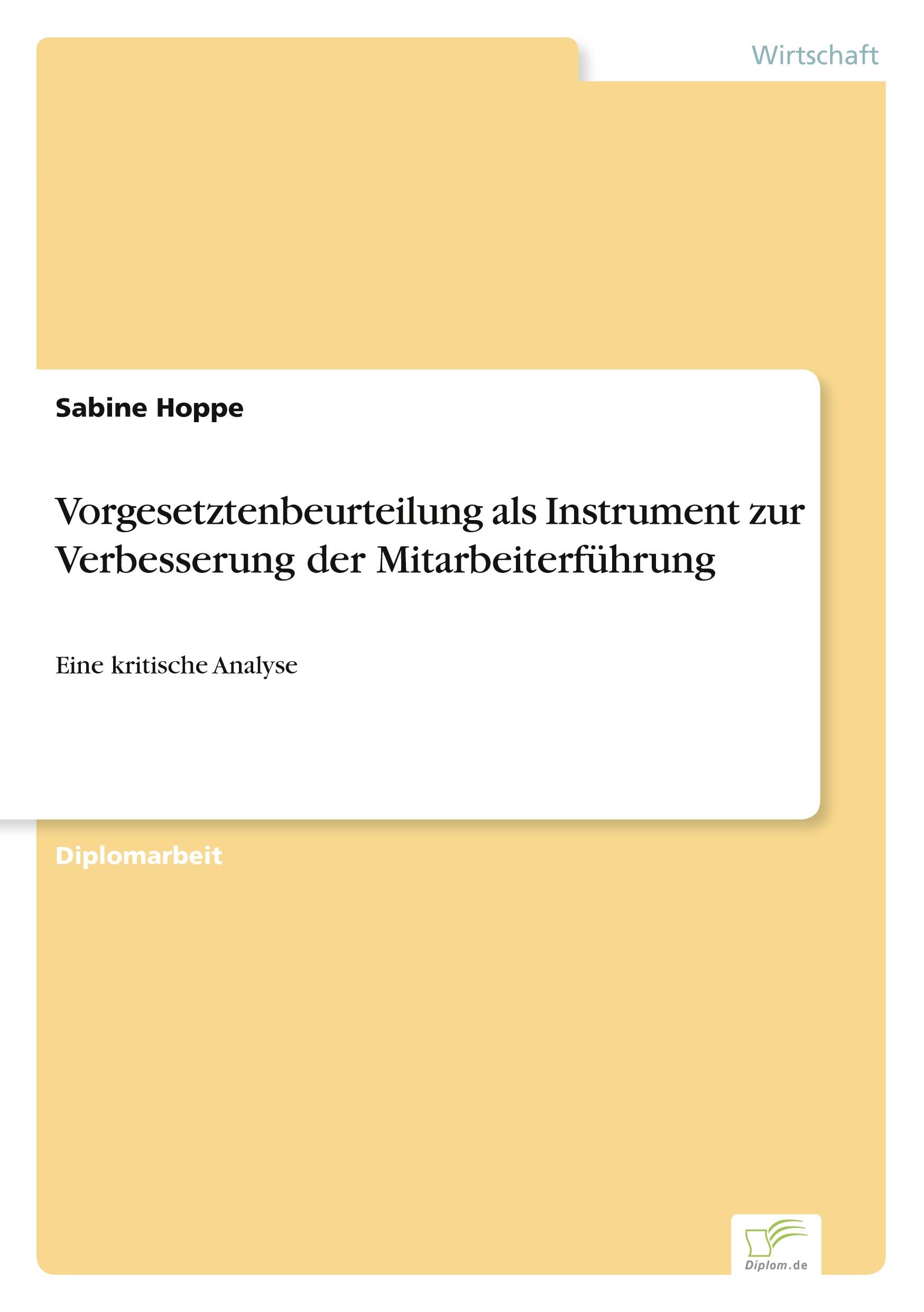 Vorderes Coverbild Vorgesetztenbeurteilung als Instrument zur Verbesserung der Mitarbeiterführung