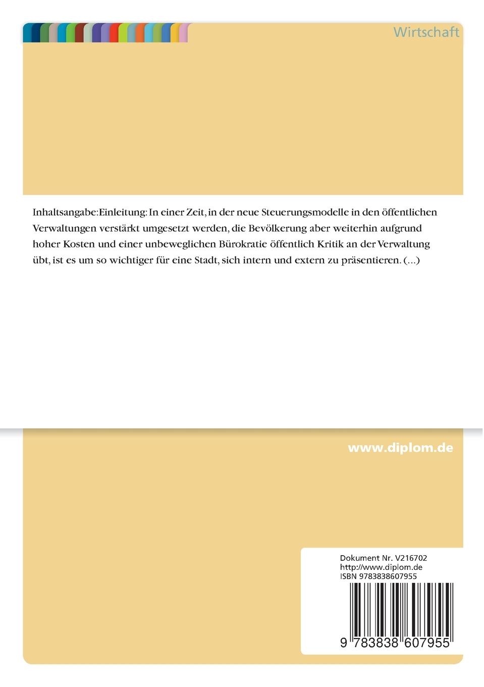 Rückseitencover Möglichkeiten der Effizienzsteigerung der Öffentlichkeitsarbeit einer öffentlichen Verwaltung